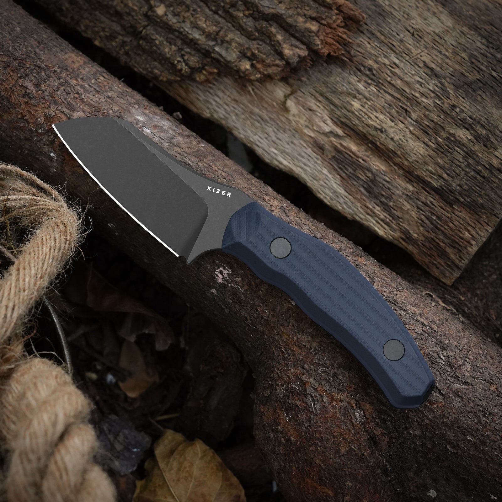 Bulldog Fix | One-Piece G10 Handle | 14C28N | Fixed Blade | KizerV™ 1116A1