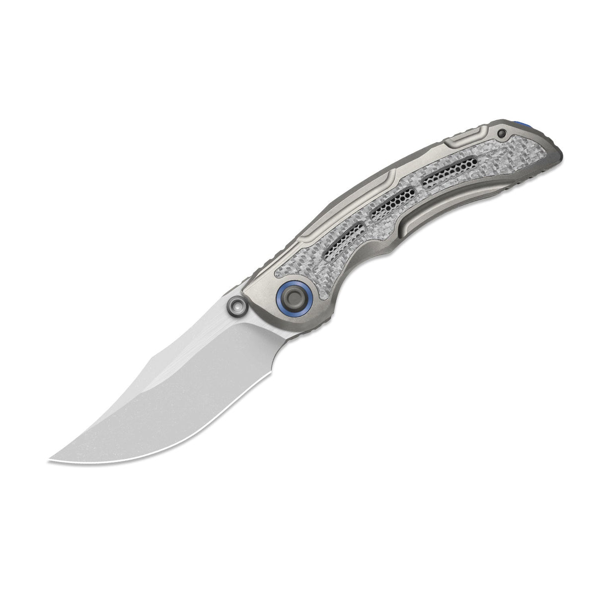 SILVER WING-LITE | S45VN+Stonewashed+Flat Grind | Titanium & Carbon Fiber | KizerB™ ZX-FK09A2