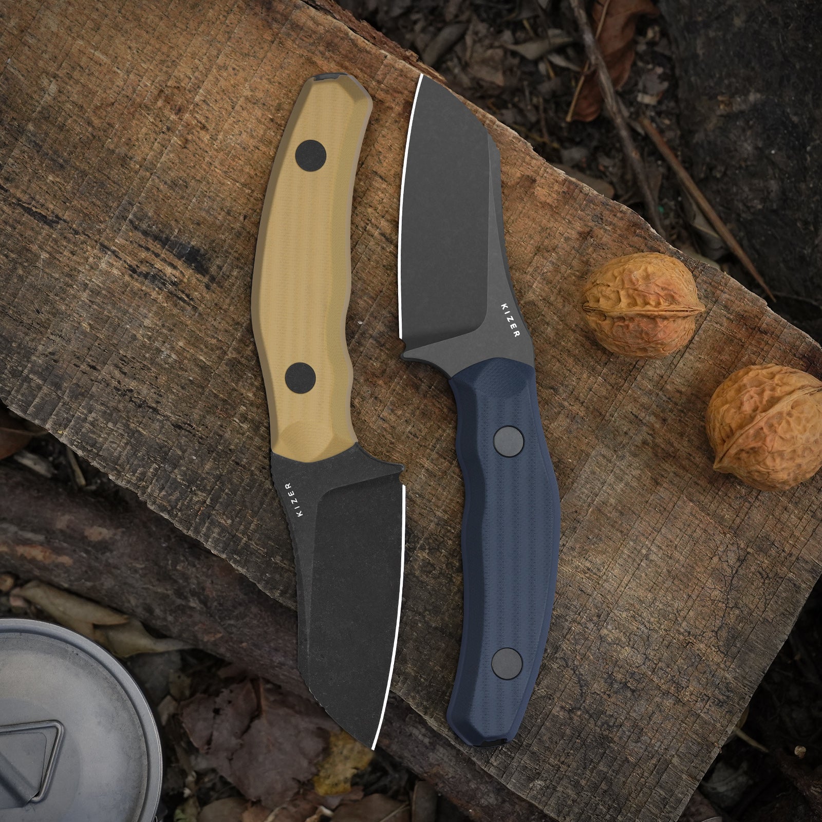 Bulldog Fix | One-Piece G10 Handle | 14C28N | Fixed Blade | KizerV™ 1116A1