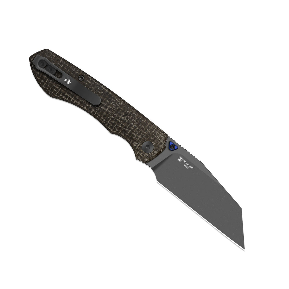 Wharning | Wharncliffe | Kizer Button Liner Lock™ | N690 | GID canvas micarta | KizerV™ 3738BW3