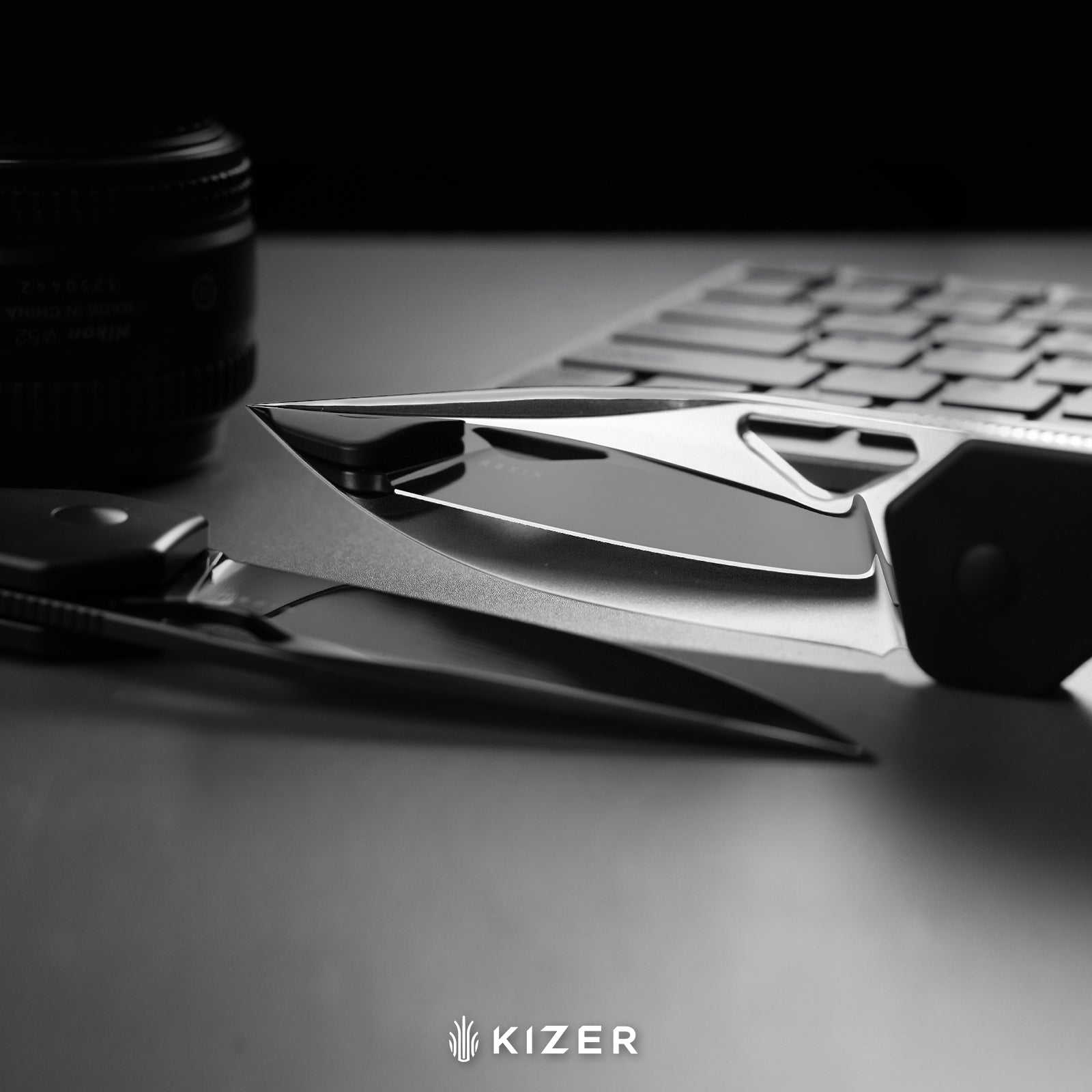 Militaw® | S45VN | Hand-Polished Mirror | Titanium+CamoCarbon Jazzy | KizerB™ 3634A10