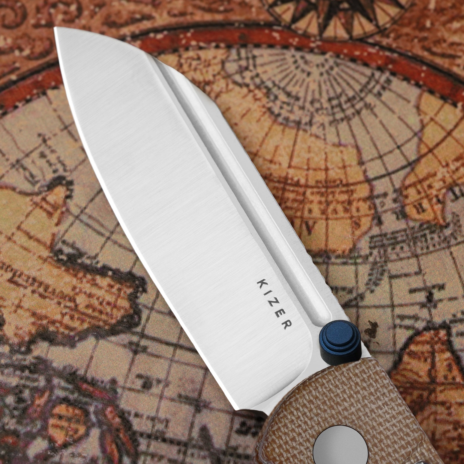 Renissance | Kizer Button Liner Lock™ | Norplex UltreX™ Micarta | N690 Satin | KizerV™ 3698A2