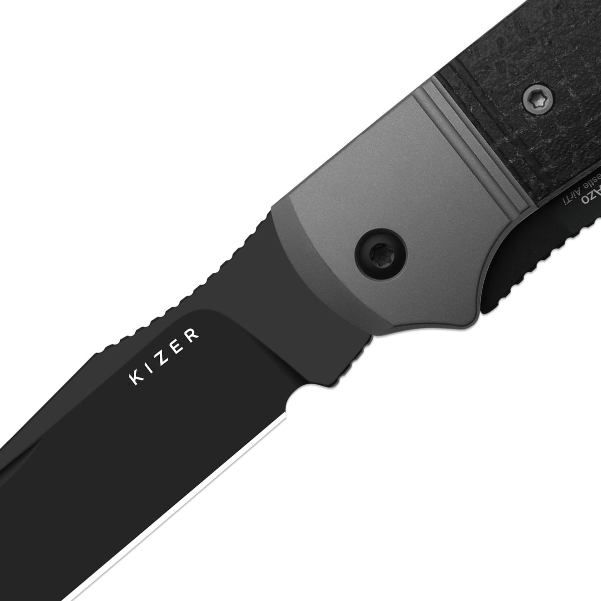 Trestle TP AirTi | BD1N Dual-Blade Clip Point & Spey Point | KStop™ 105° Half-Stop Trapper | Aluminum & Micarta | KizerB™ 3761TPA3