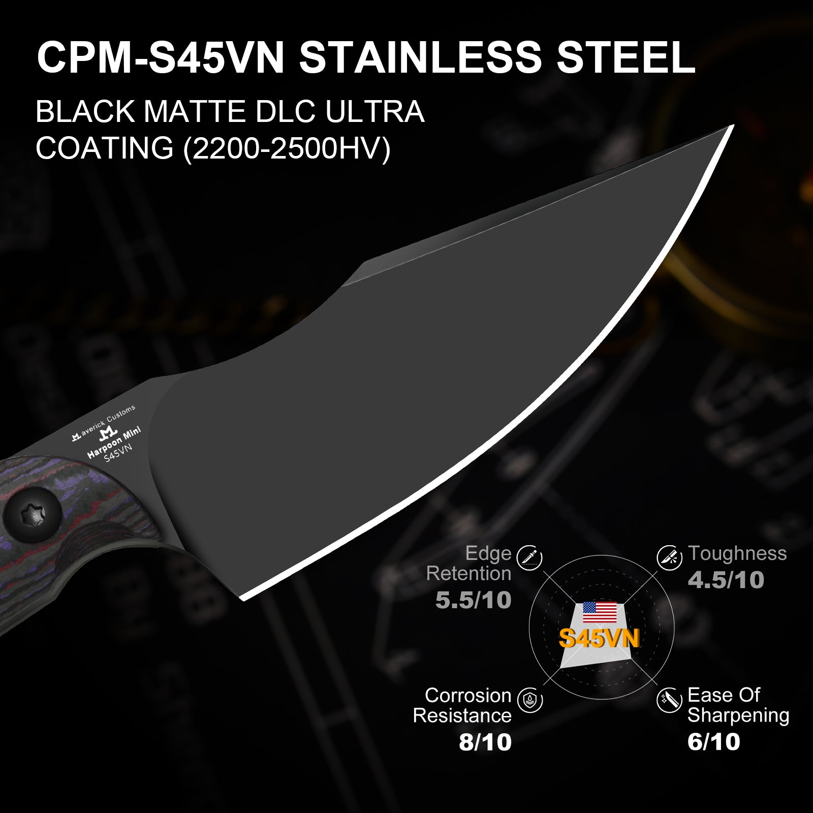 Mini Harpoon | S45VN | Fat Carbon | KizerB™ 1040S9