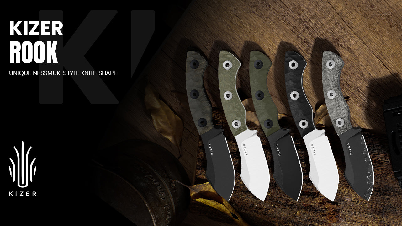Rook | 10V | Richlite | Fixed Blade | KizerV™ 1090A1