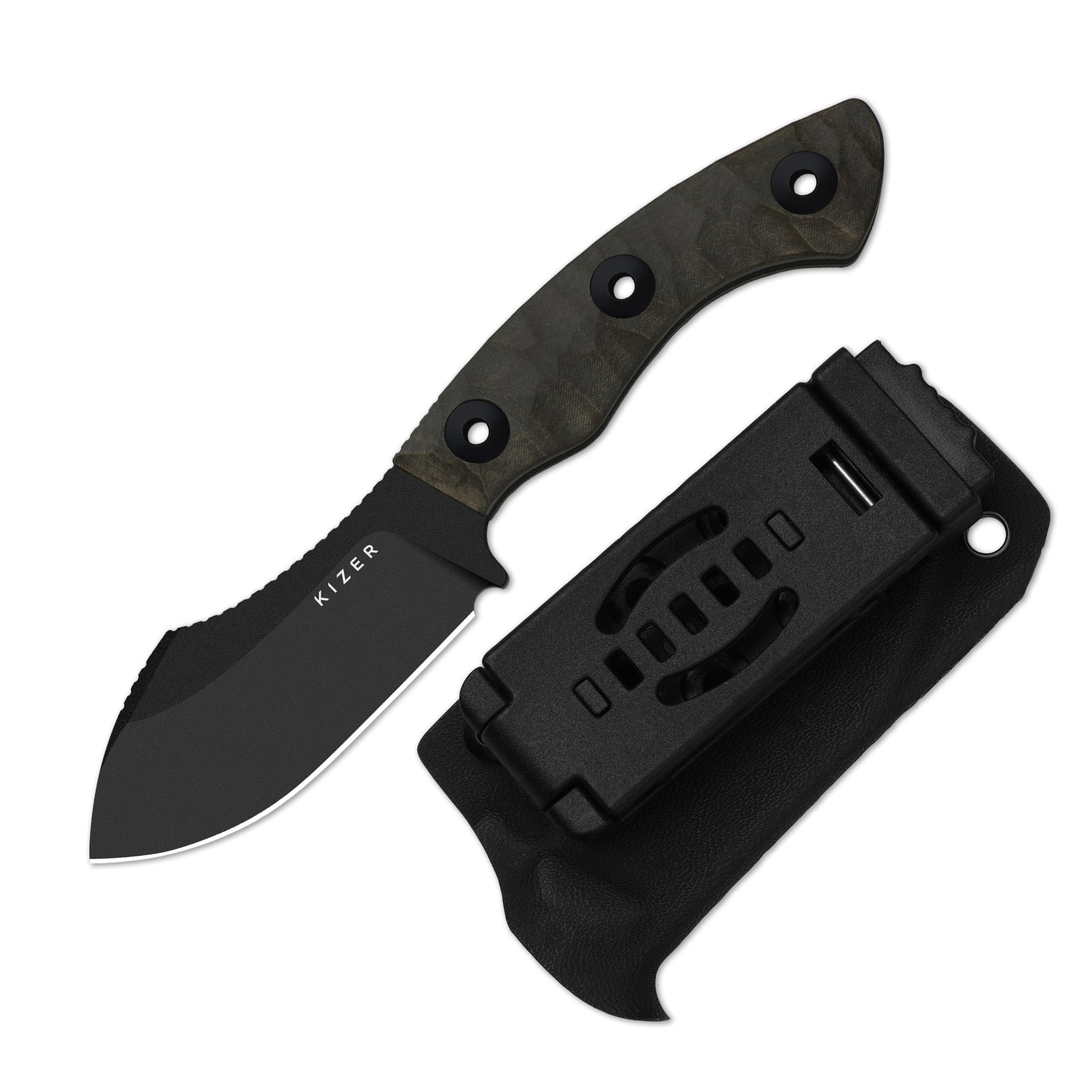 Rook | 10V | Richlite | Fixed Blade | KizerV™ 1090A1