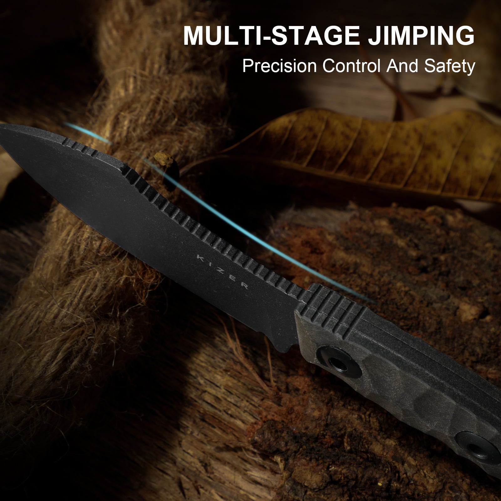Rook | 10V | Richlite | Fixed Blade | KizerV™ 1090A1
