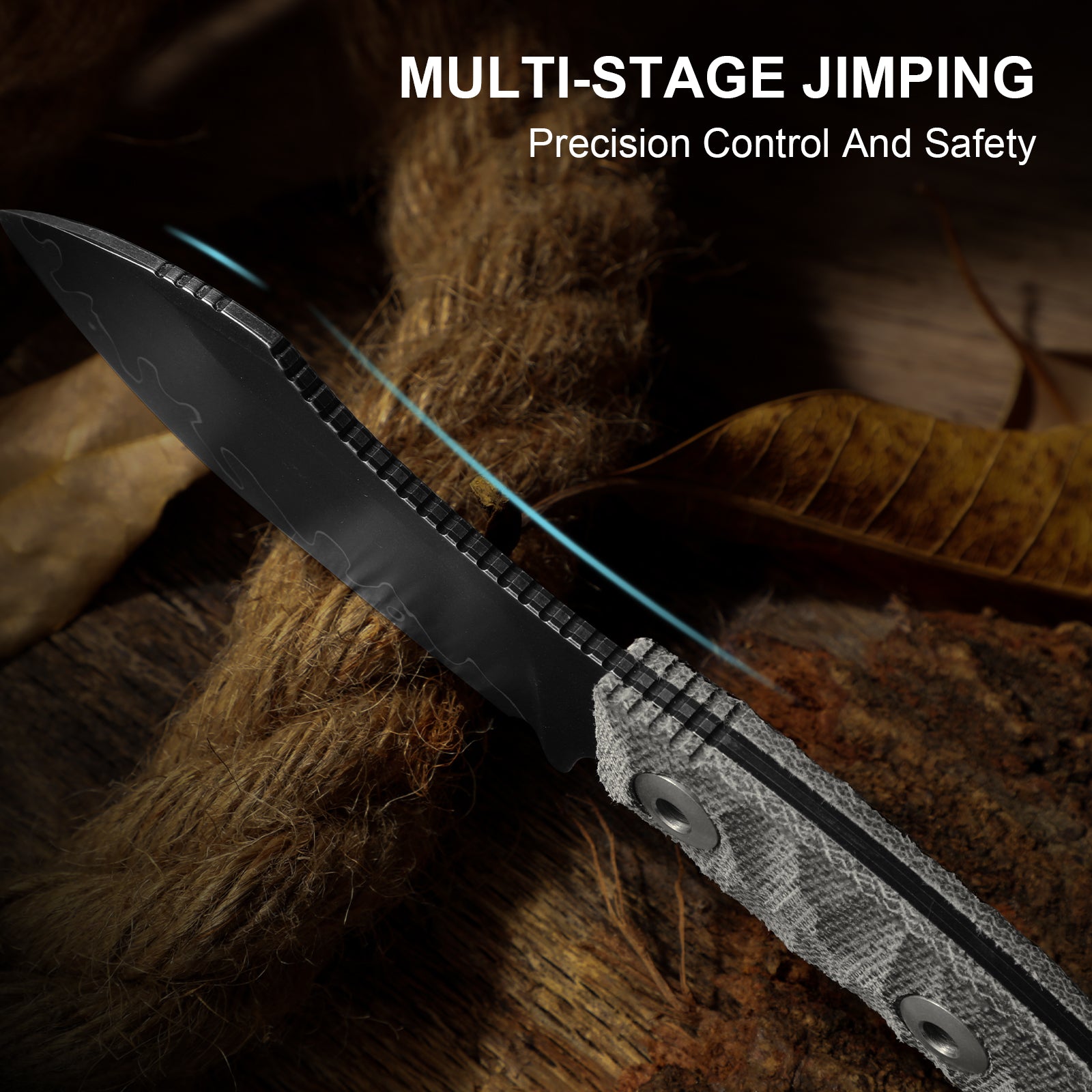 Rook | 3-layer Composite Steel | Norplex UltreX Micarta | Fixed Blade | KizerV™ 1090A2