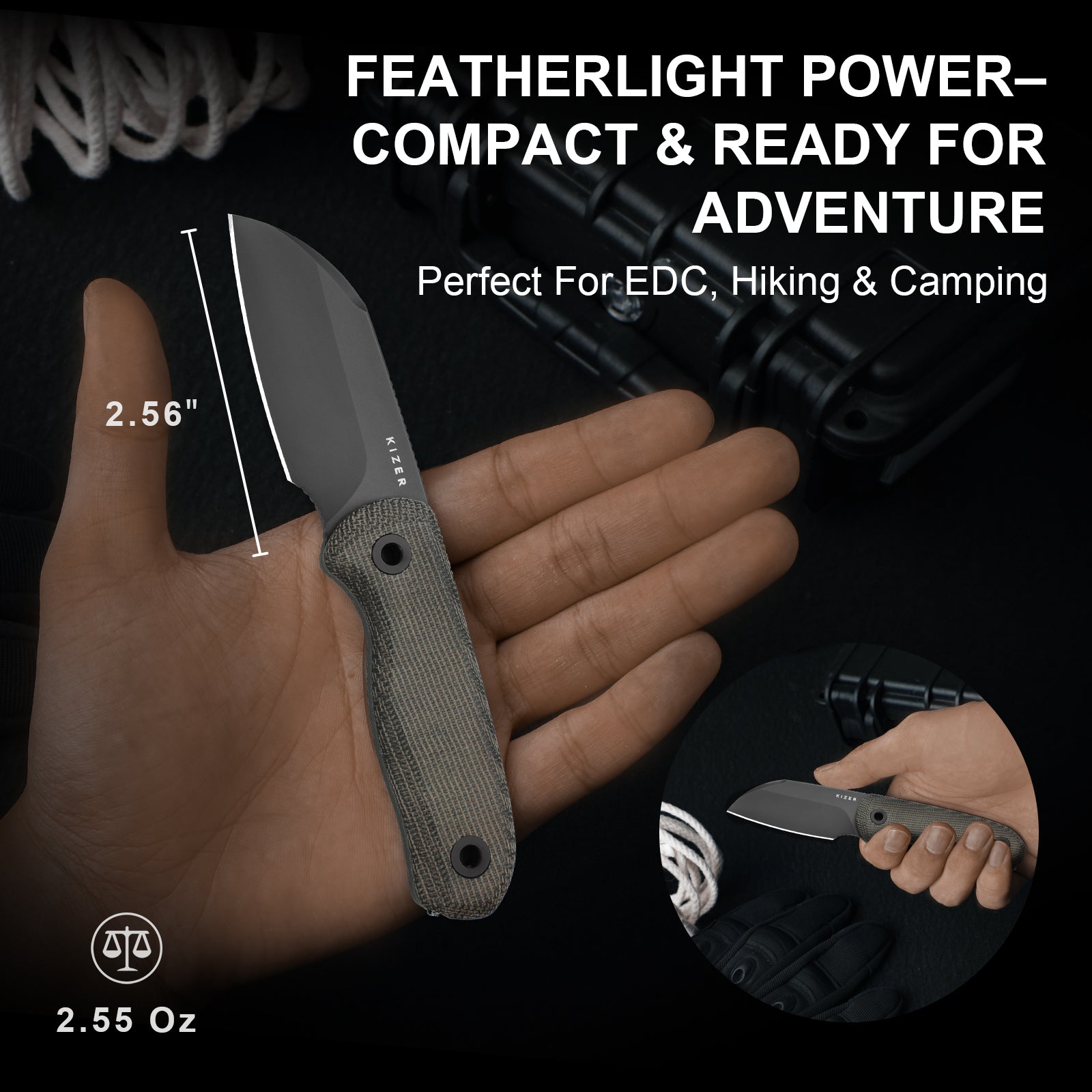 Drop Bear® Fix | Ultra DLC Matte | Norplex UltreX™ Micarta | S45VN | KizerB™ 1093A3