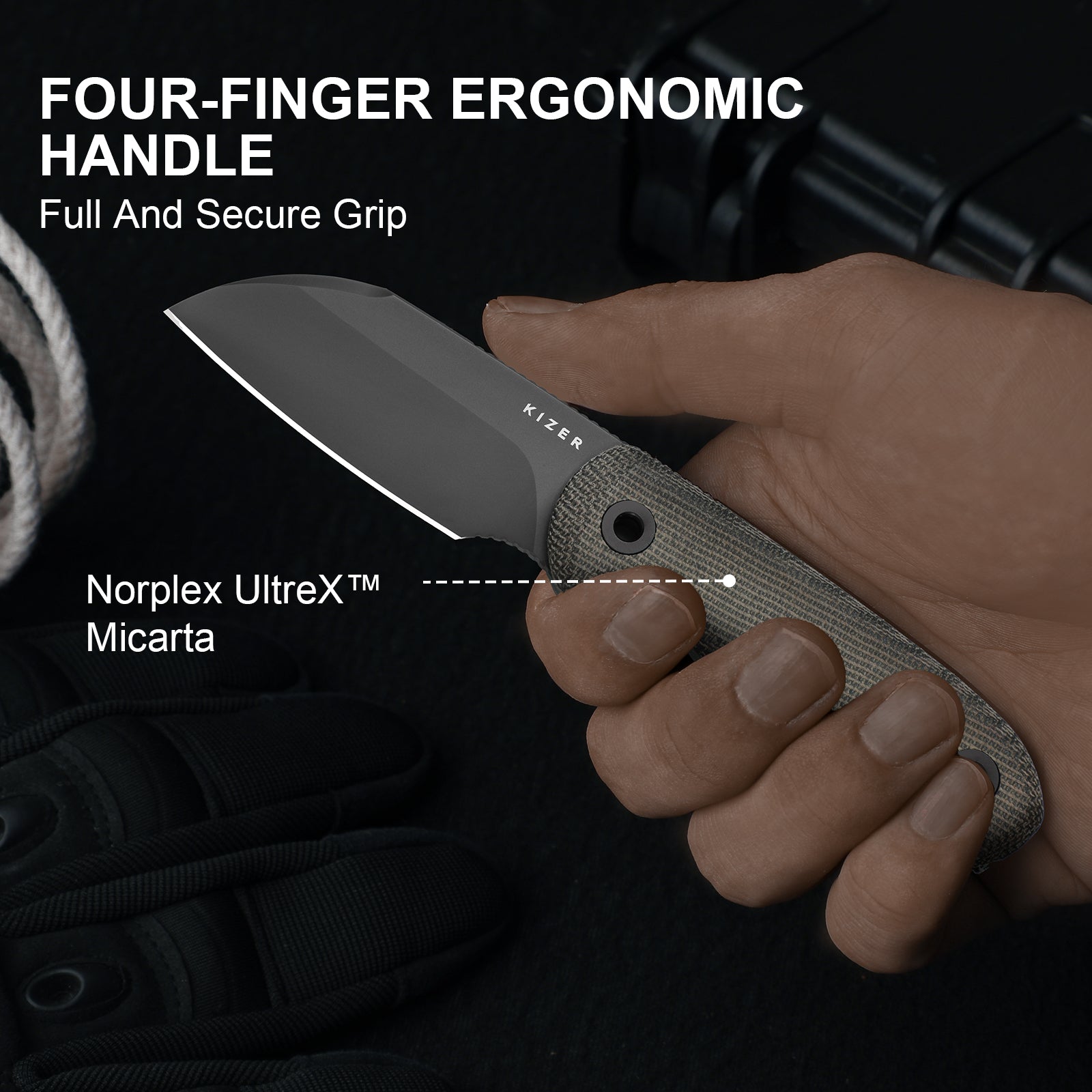 Drop Bear® Fix | Ultra DLC Matte | Norplex UltreX™ Micarta | S45VN | KizerB™ 1093A3