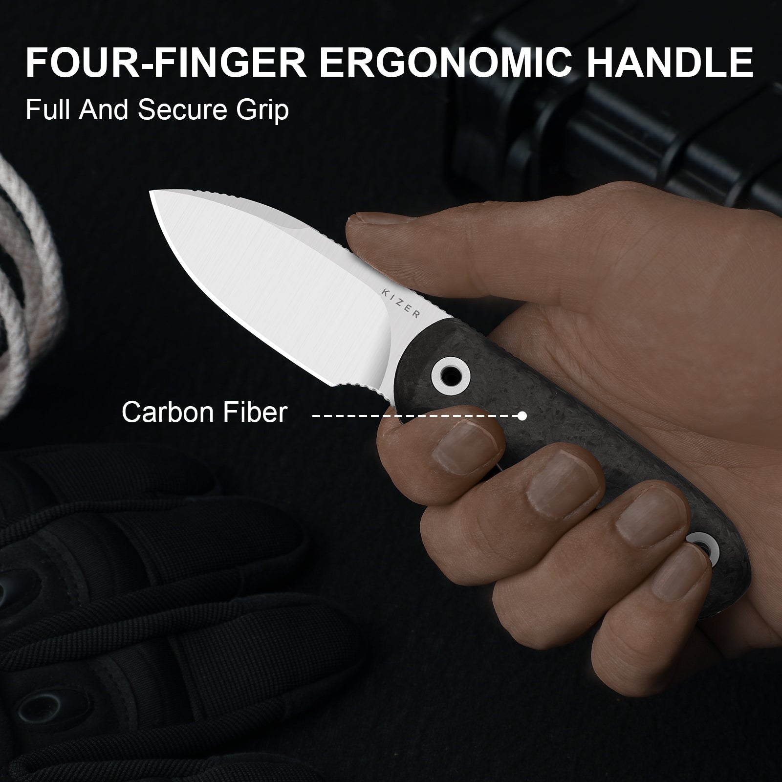Drop Bear® Fix | M390 | Carbon Fiber | KizerB™ 1094A3