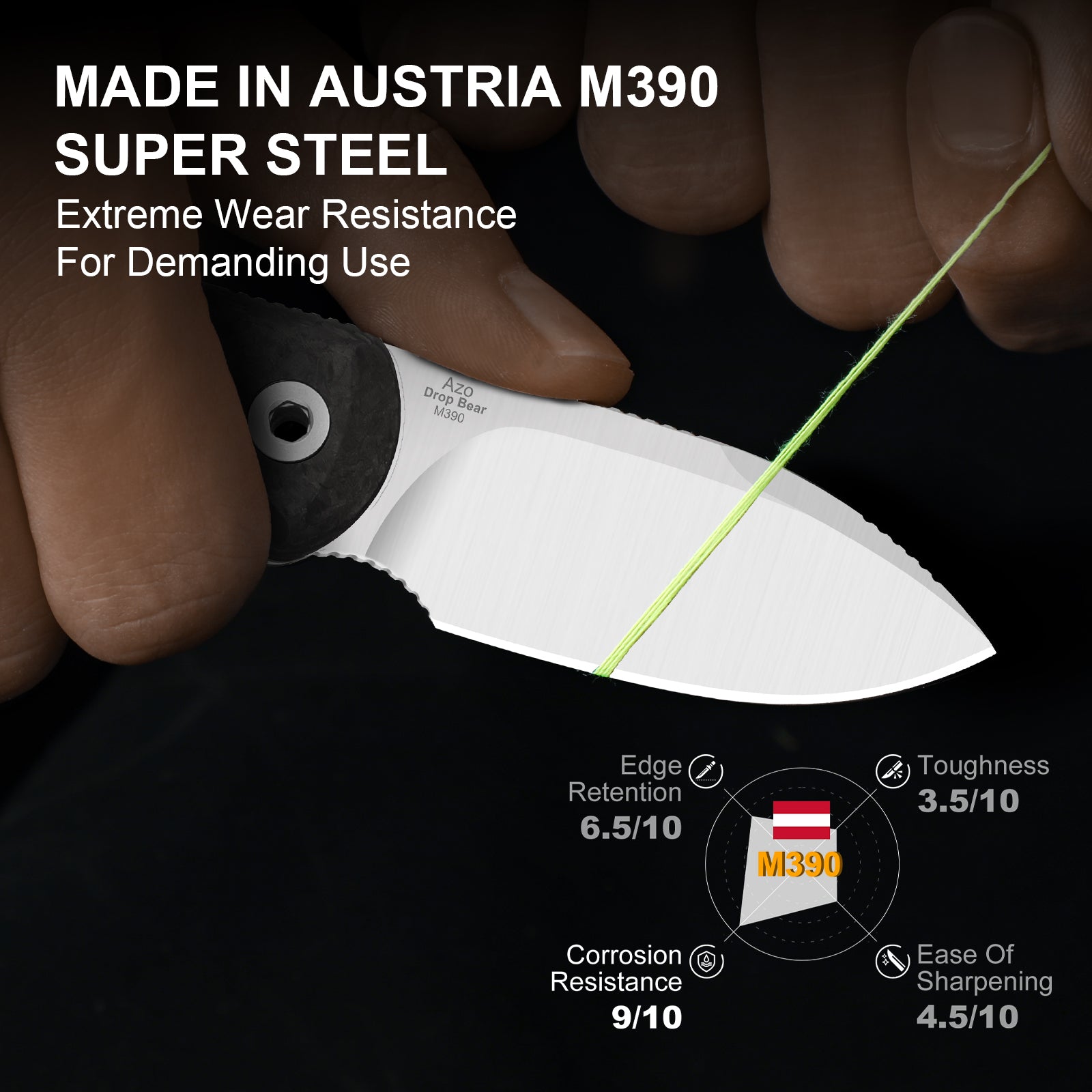 Drop Bear® Fix | M390 | Carbon Fiber | KizerB™ 1094A3