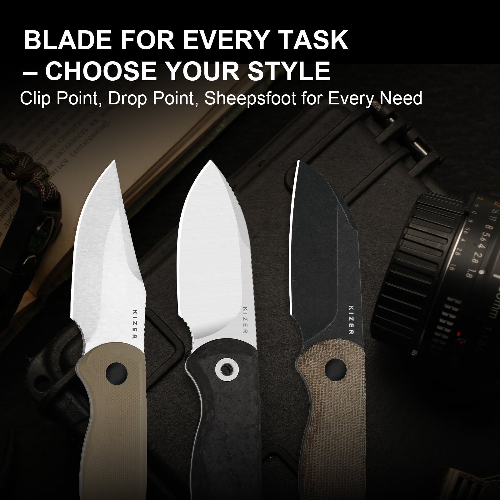 Drop Bear® Fix | M390 | Carbon Fiber | KizerB™ 1094A3