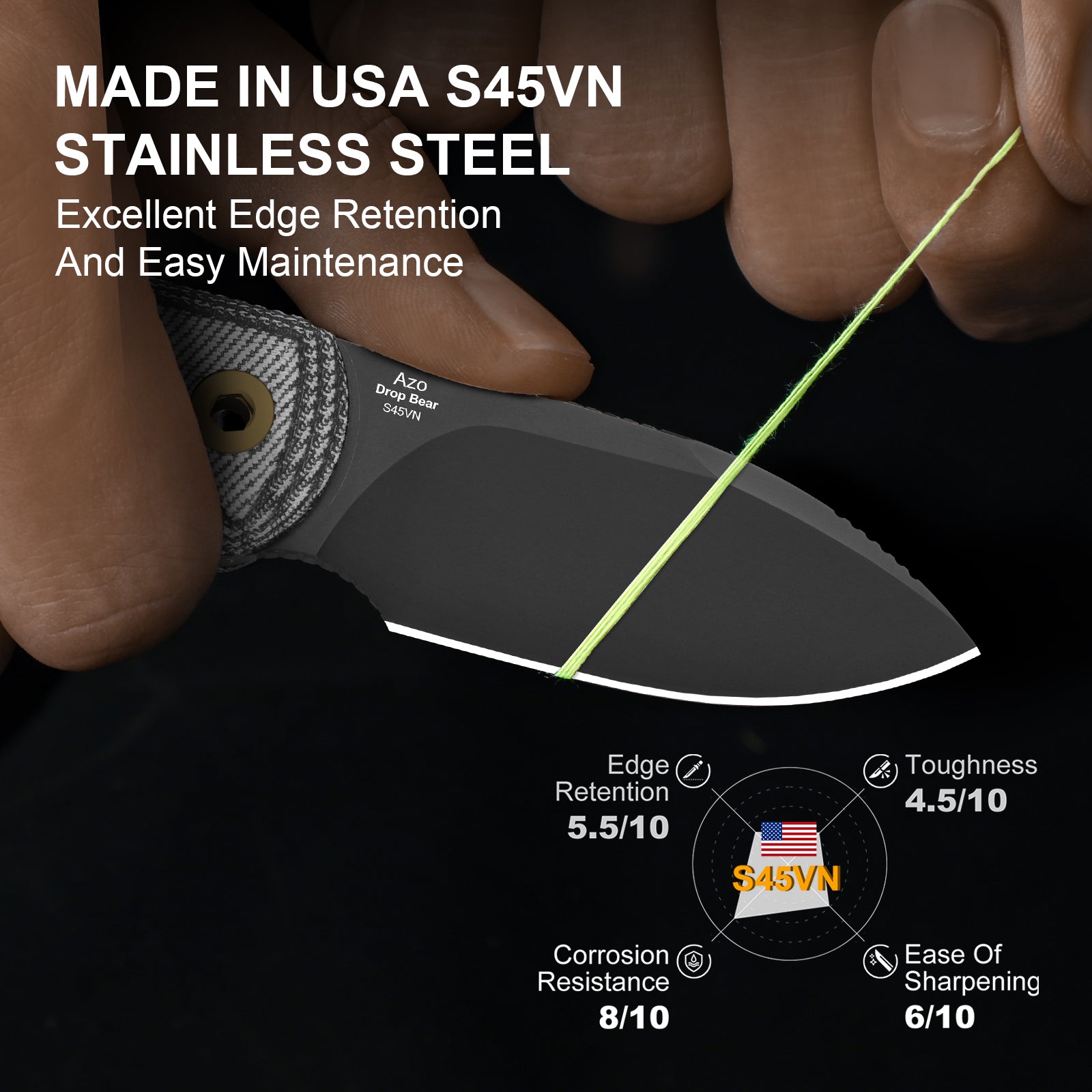 Drop Bear® Fix | S45VN | Micarta | KizerB™ 1094A4