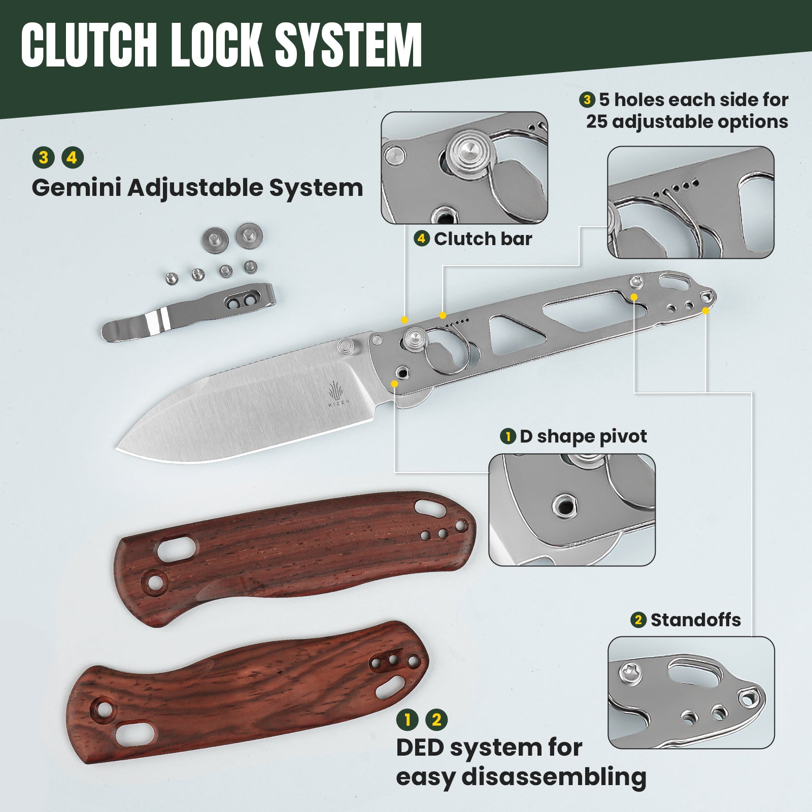 Drop Bear® | Kizer Clutch Lock™ | Nitro-V | Wood | KizerV™ 3619A6