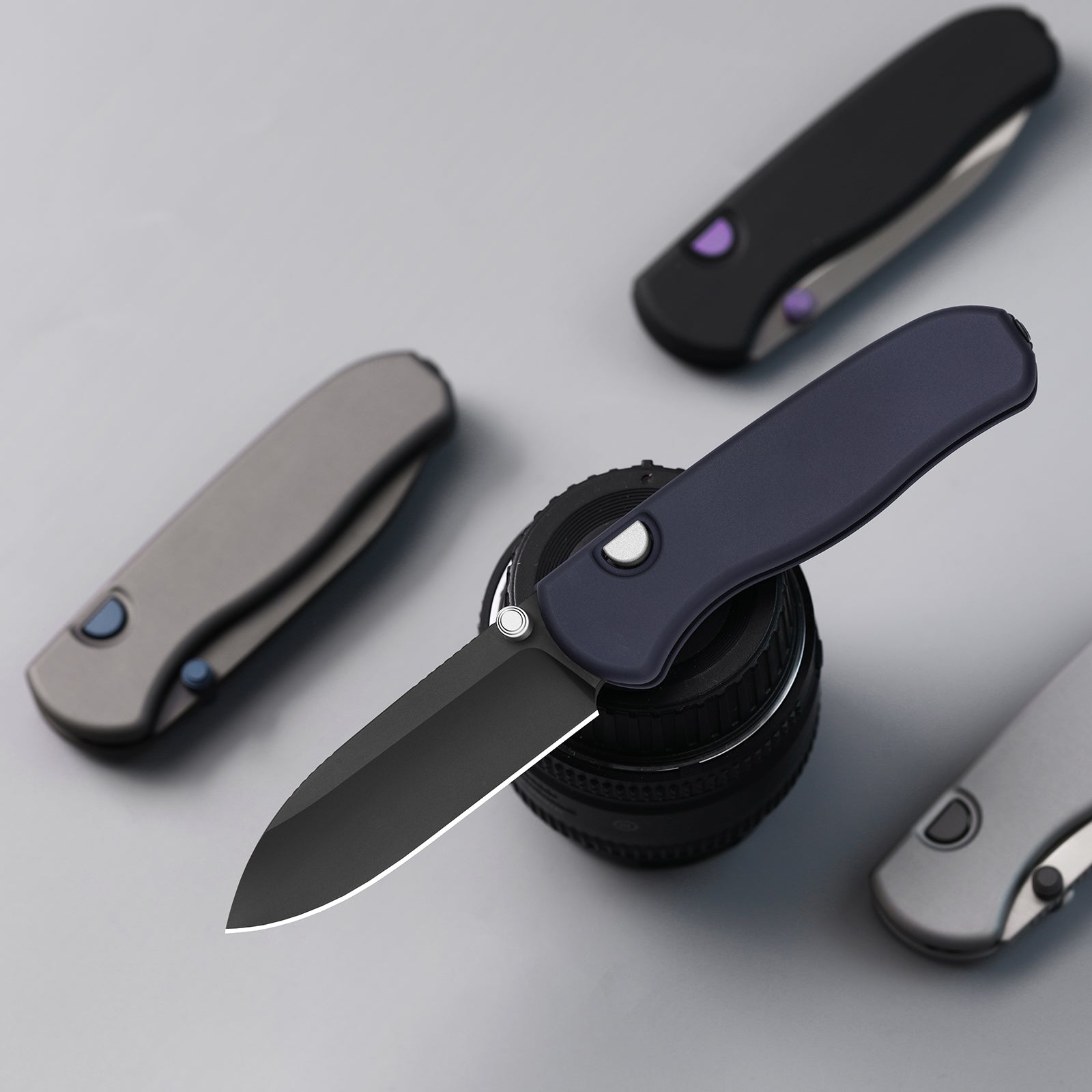 Drop Bear® Zero | Kizer Button Liner Lock™ | Elmax + DLC Ultra + Hollow Grind | Aluminum | KizerB™ 3619BDA1