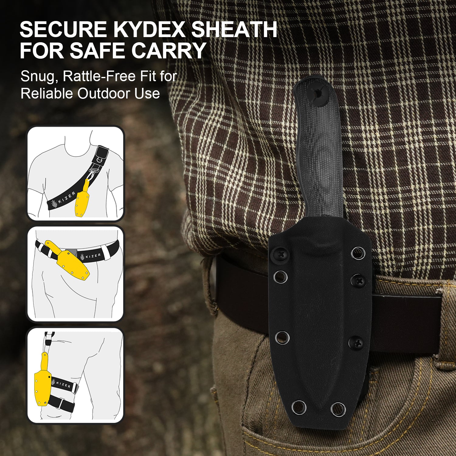 Drop Bear® Fix 3 | 1095 Blade | Micarta | KizerV™ 1101A3