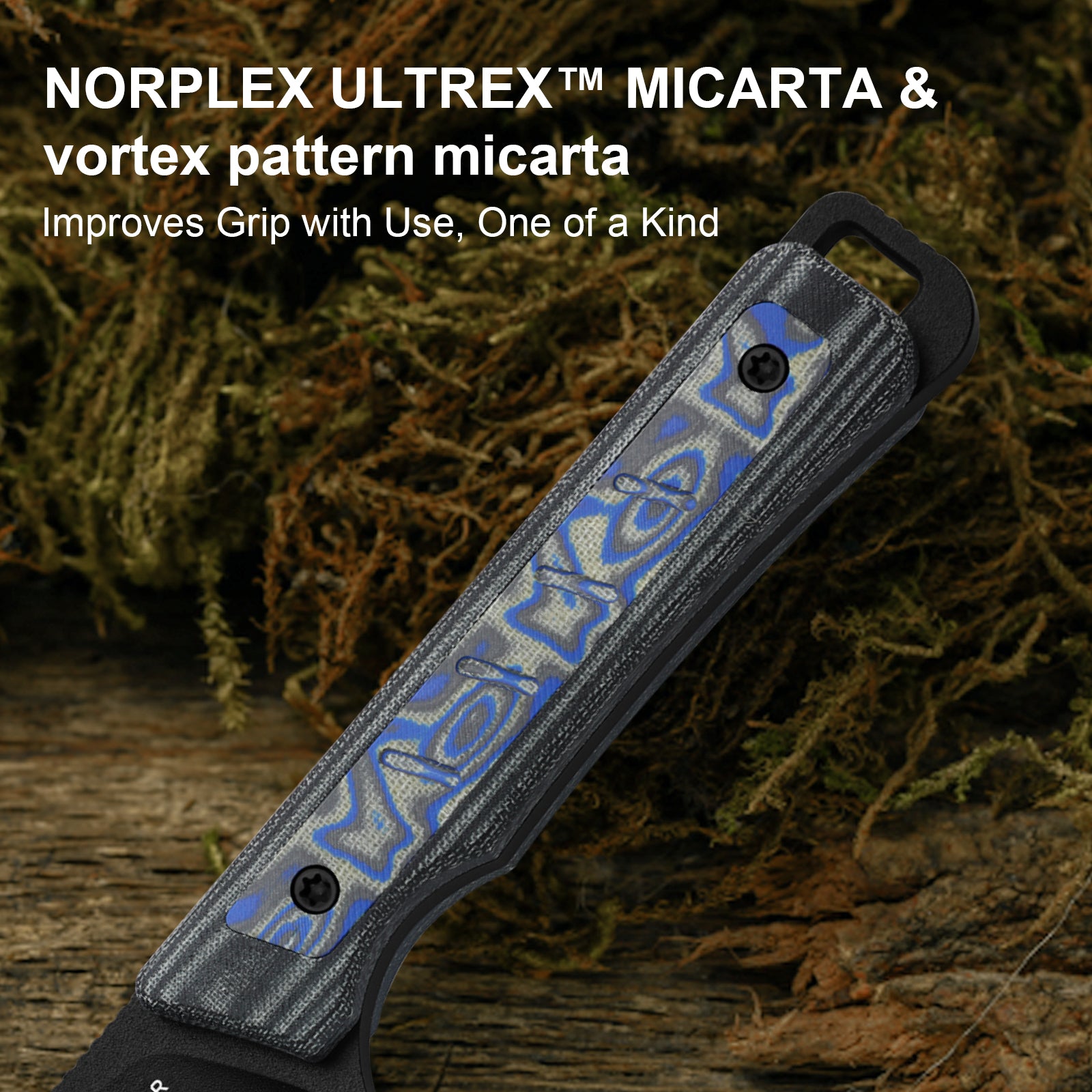 Whiskey Jack | 10V | Micarta With Vortex Pattern | Skeletonized Tang | KizerB™ 1108A1