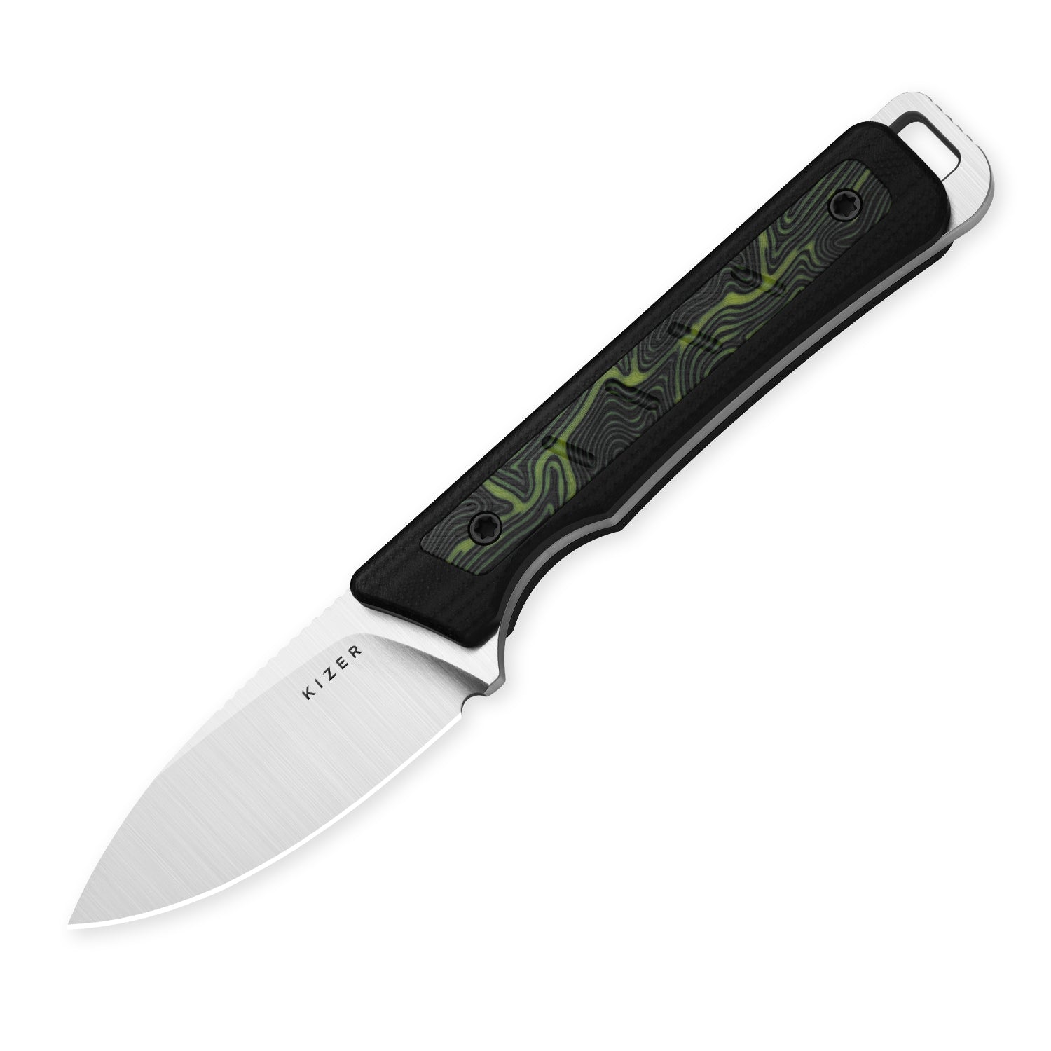 Whiskey Jack | AEB-L | G10 & Damascus G10 | Skeletonized Tang | KizerV™ 1108A3
