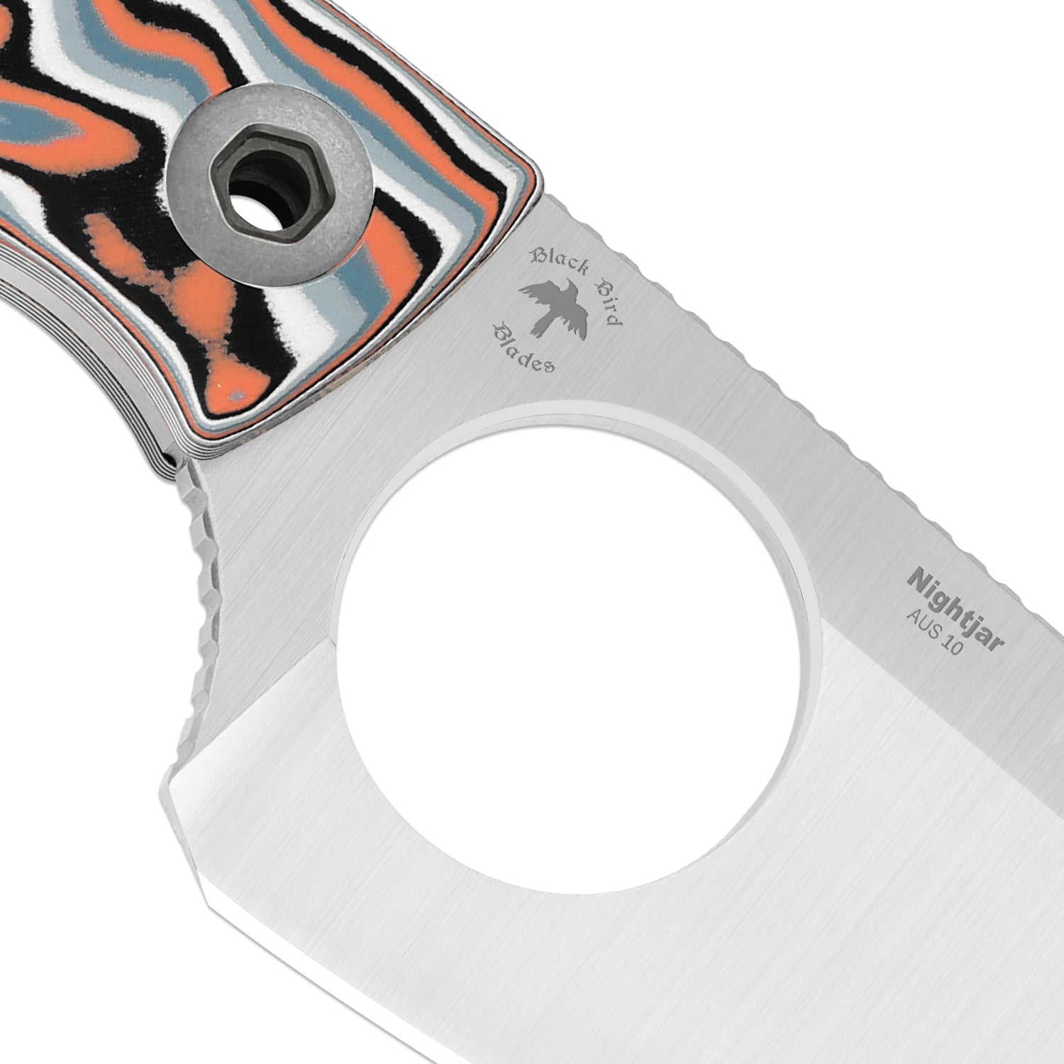 Nightjar | Japan AICHI AUS-10 Steel | Sheepfoot Fixed Blade | Vortex Pattern Micarta | KizerV™ 1114A3