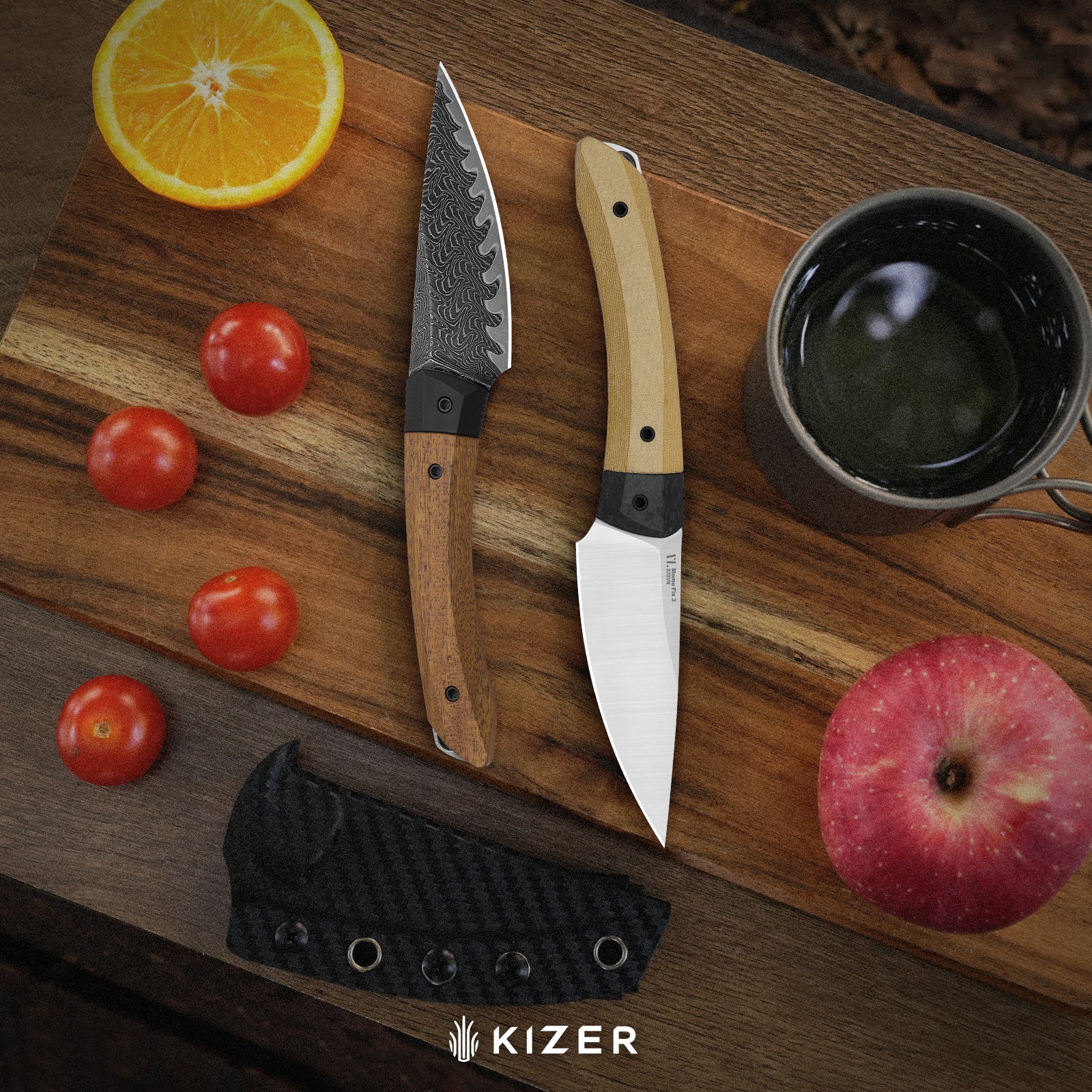 Momo Fix 3 | Norplex UltreX™ Micarta & Carbon Fiber | S35VN | KizerB™ 1124A2