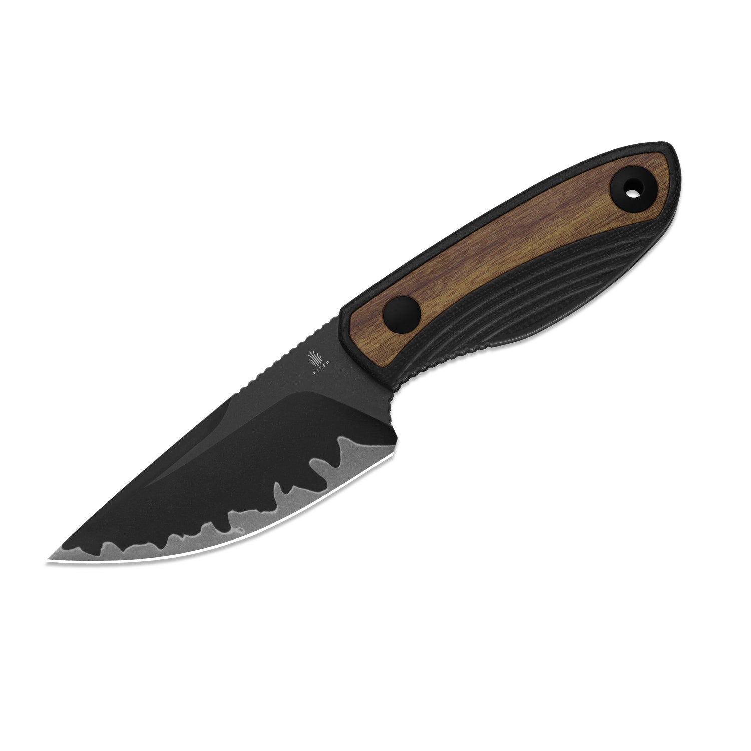 Finch | 3-layer Composite Steel | Black G10 & Mkuruti Wood | Fixed Blade | KizerB™ 1134A1