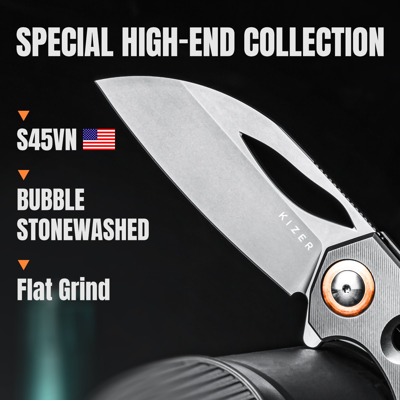 Hawk | S45VN | Titanium | KizerB™ 4683A2