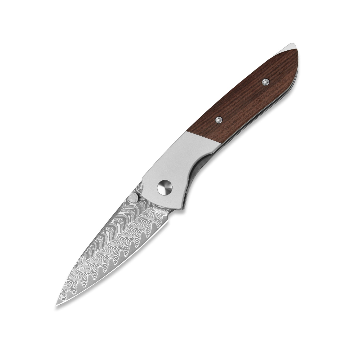 Spitfire | Damascus Steel | Aluminum & Mkuruti Wood | KizerV™ 3690A3