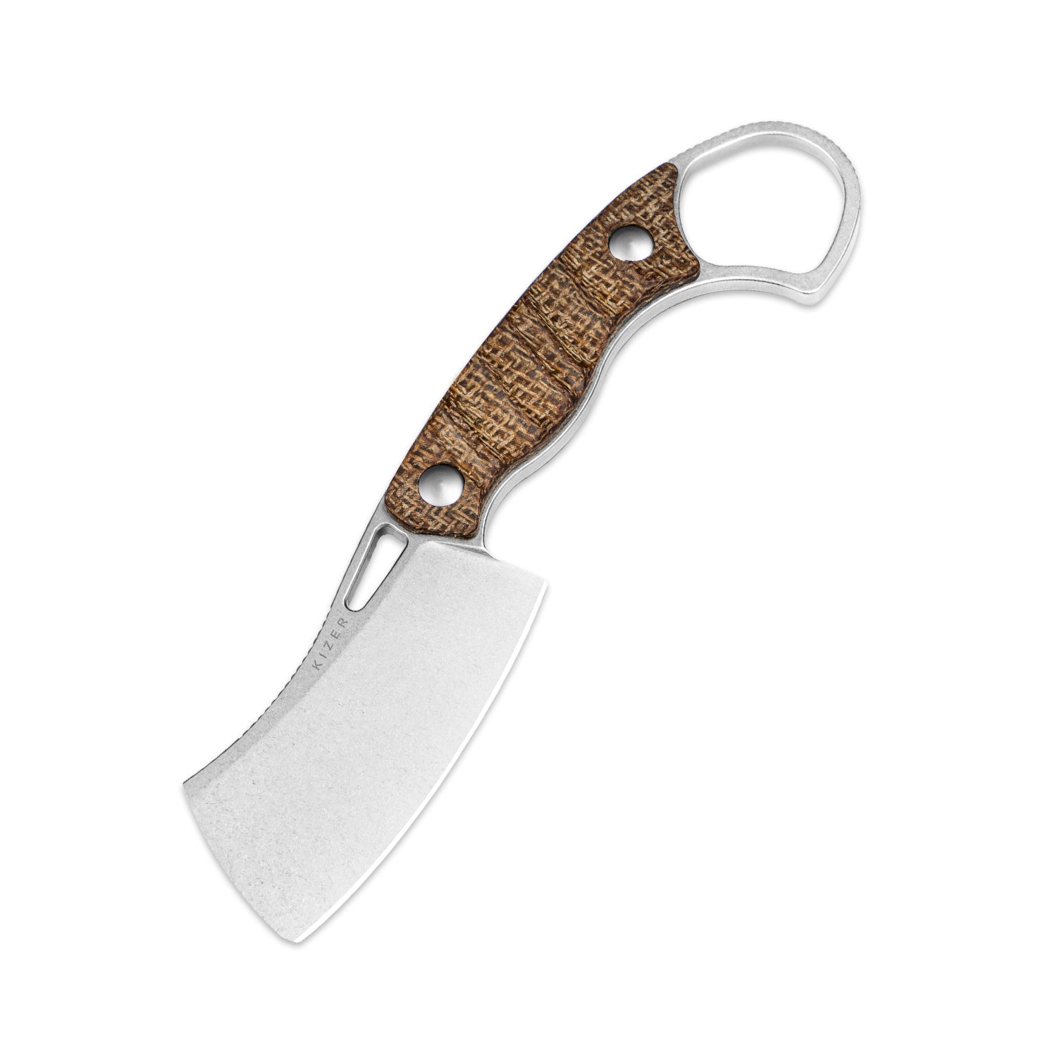 Little Rhino | AEB-L | Burlap Micarta | KizerV™ 1065A4