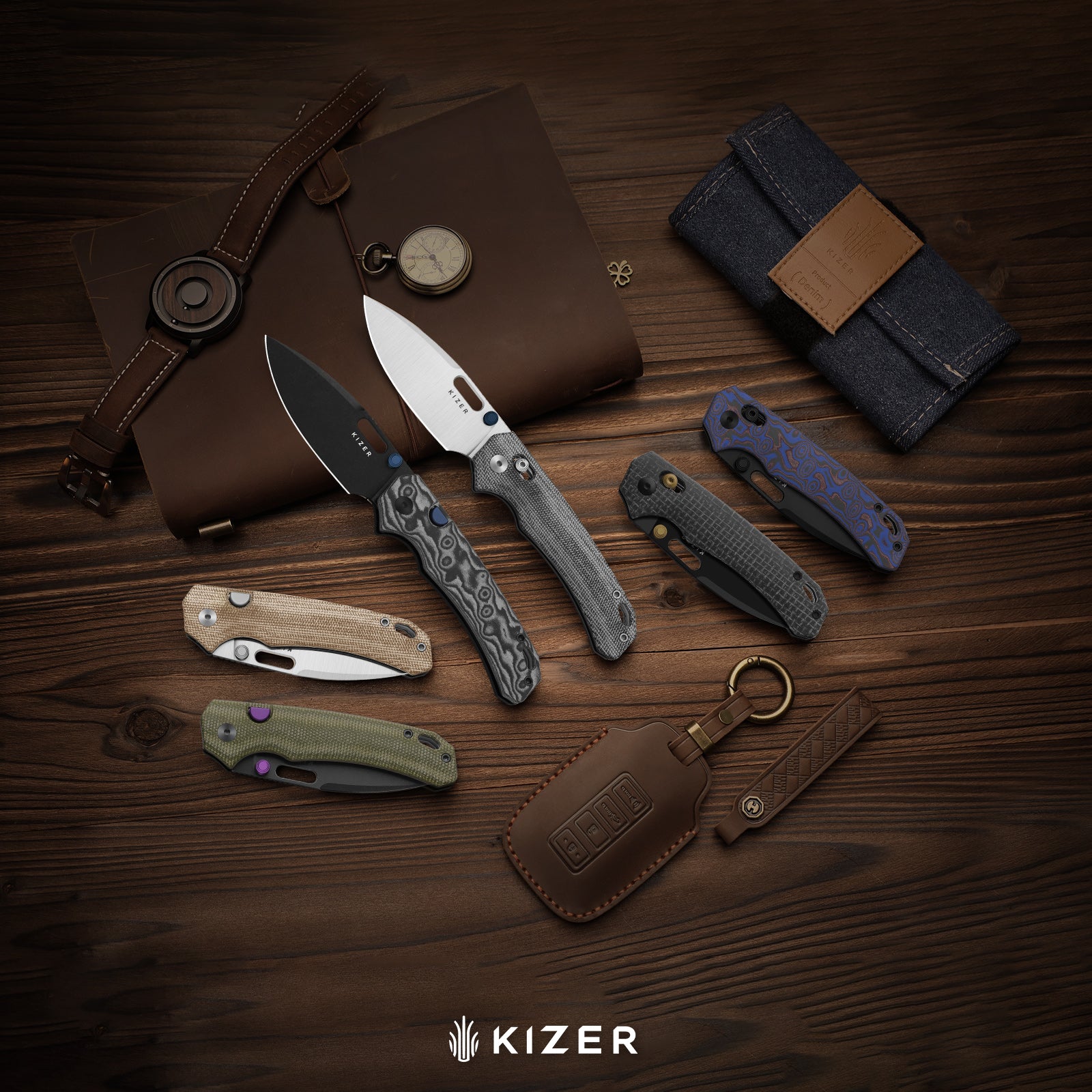 Outposter | Kizer Clutch Lock™ | Norplex UltreX™ Micarta | Nitro-V + Satin | KizerV™ 3802CDA1