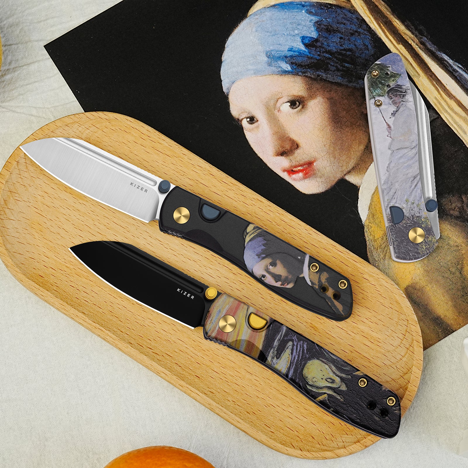 Renissance | Kizer Button Liner Lock™ | G10 | N690 + Satin | KizerV™ 3698A5
