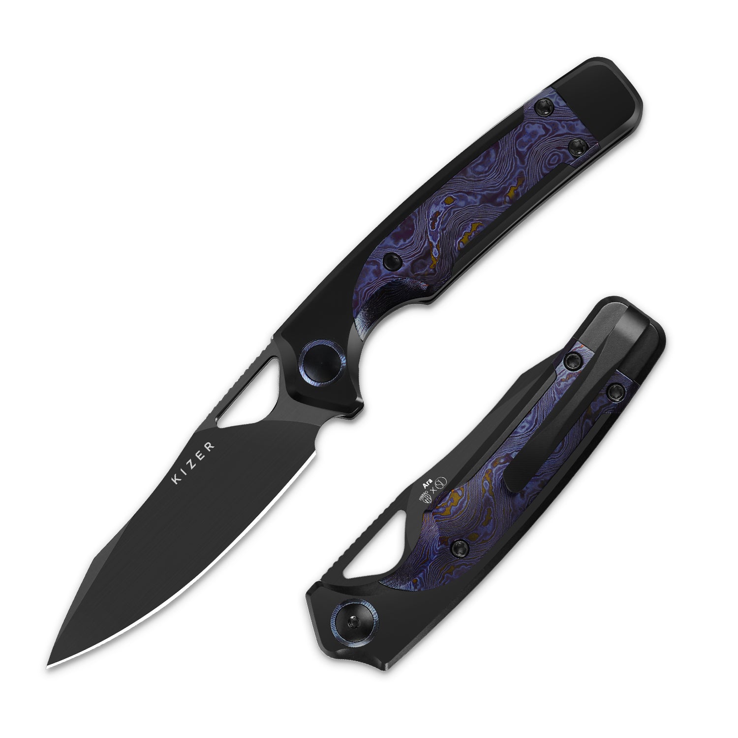 Ara | CPM CruWear | Titanium & Timascus | KizerB™ 3729A4