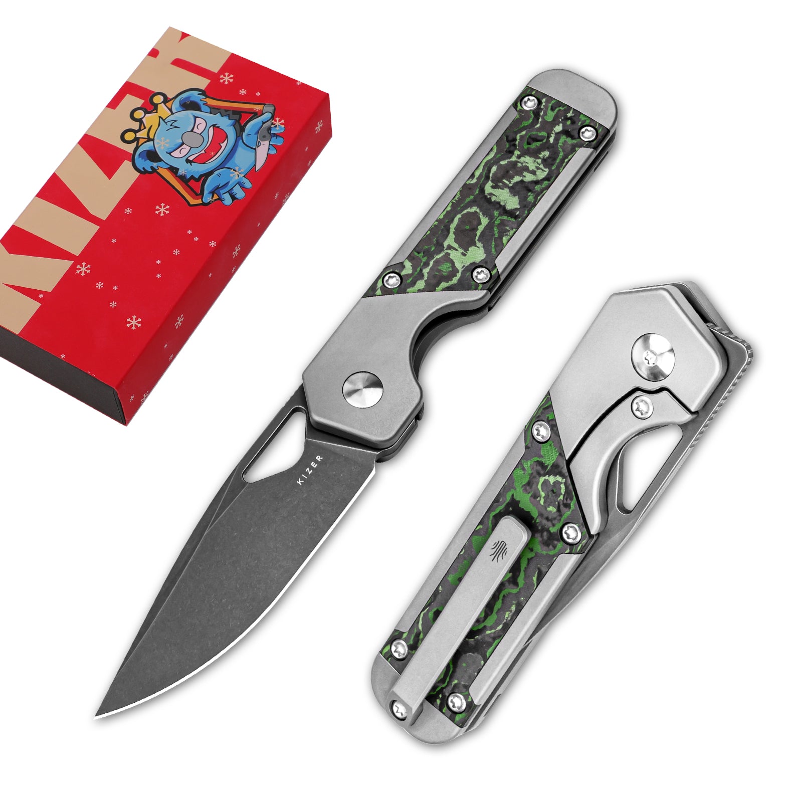 Mini Militaw® | S45VN | Titanium+Jungle Wear | KizerB™ 3634SA2