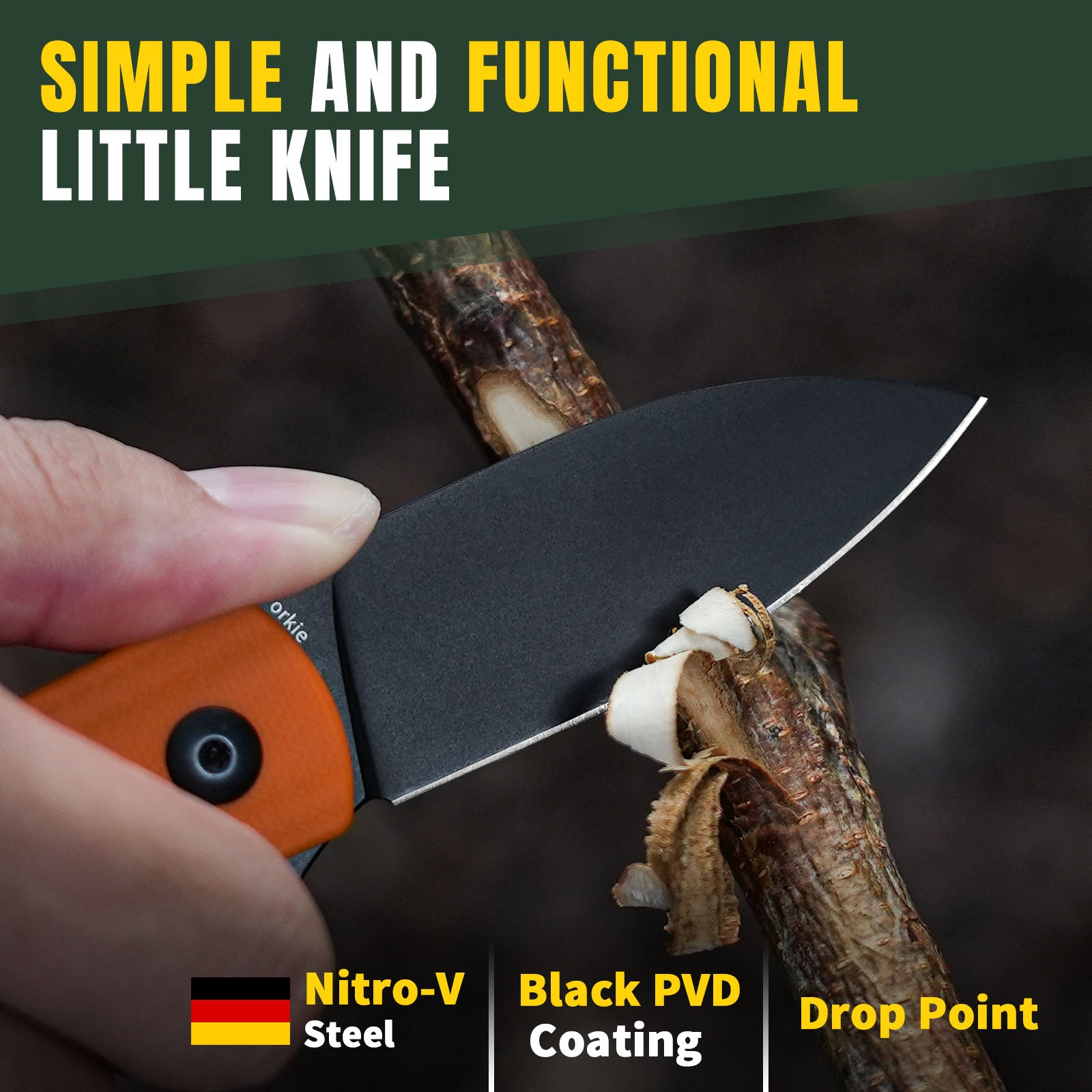 Yorkie | Nitro-V | Orange G10 . 2.58 " Black | KizerV™ 3525A2