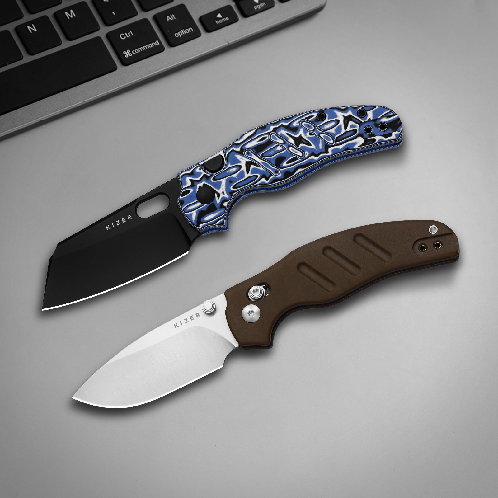 Sheepdog® C01C 2.9 BS | Kizer Button Liner Lock™ | Nitro-V | Vortex Pattern Micarta | PVD Coating | KizerV™ 3488.29BSA1