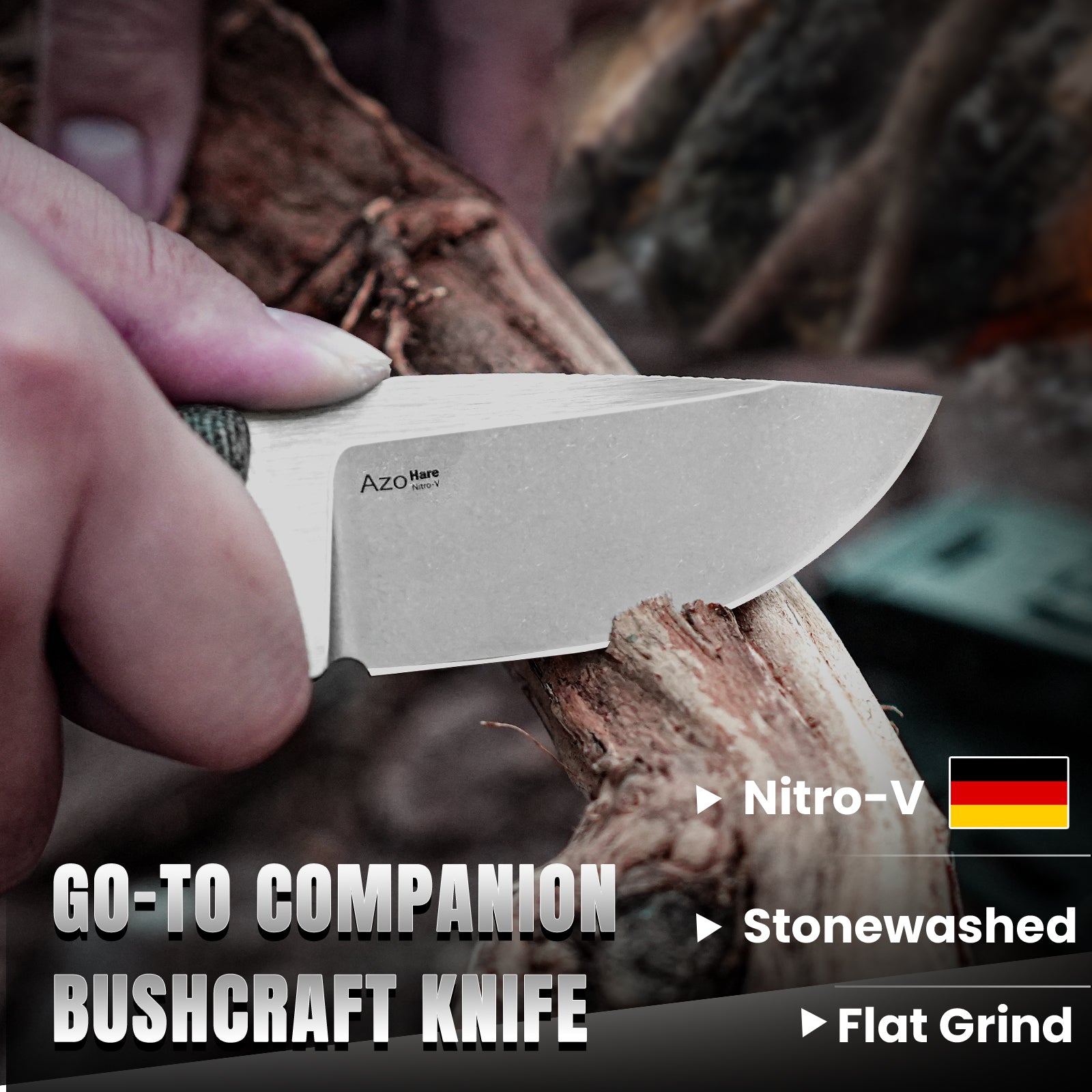 Hare | Nitro-V | Micarta + G10 | KizerV™ 1077A2