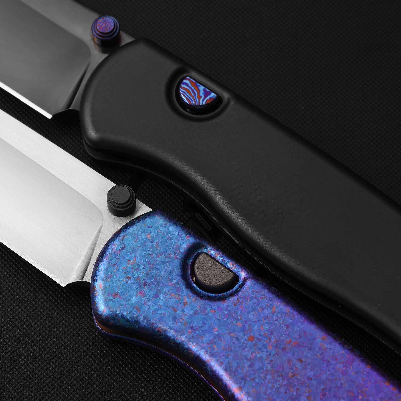 Drop Bear® Zero | Kizer Button Liner Lock™ + Titanium Damascus | M390 + Polished DLC Ultra + Hollow Grind | DLC Titanium | KizerB™ 3619BDA6