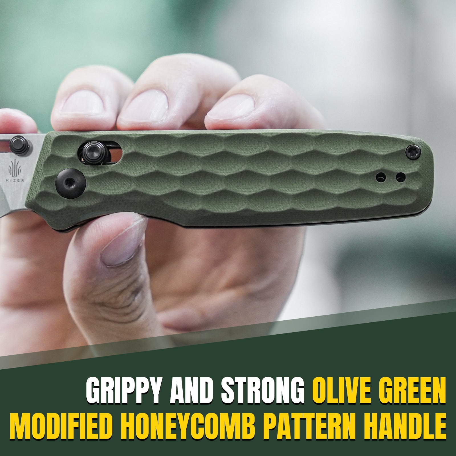 Task | 154CM | Green G10 . 3.04 " Satin | KizerV™ 3641C3