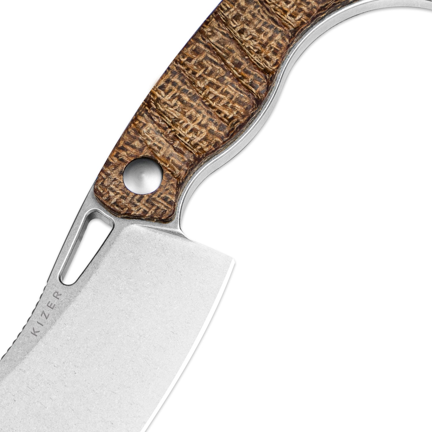 Little Rhino | AEB-L | Burlap Micarta | KizerV™ 1065A4
