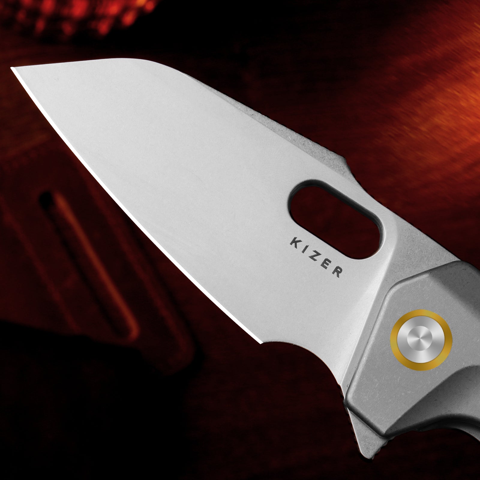 Takahe | Titanium Handle | Gold Pivot Collar | Matte DLC Ultra | KizerB™ 3701A2