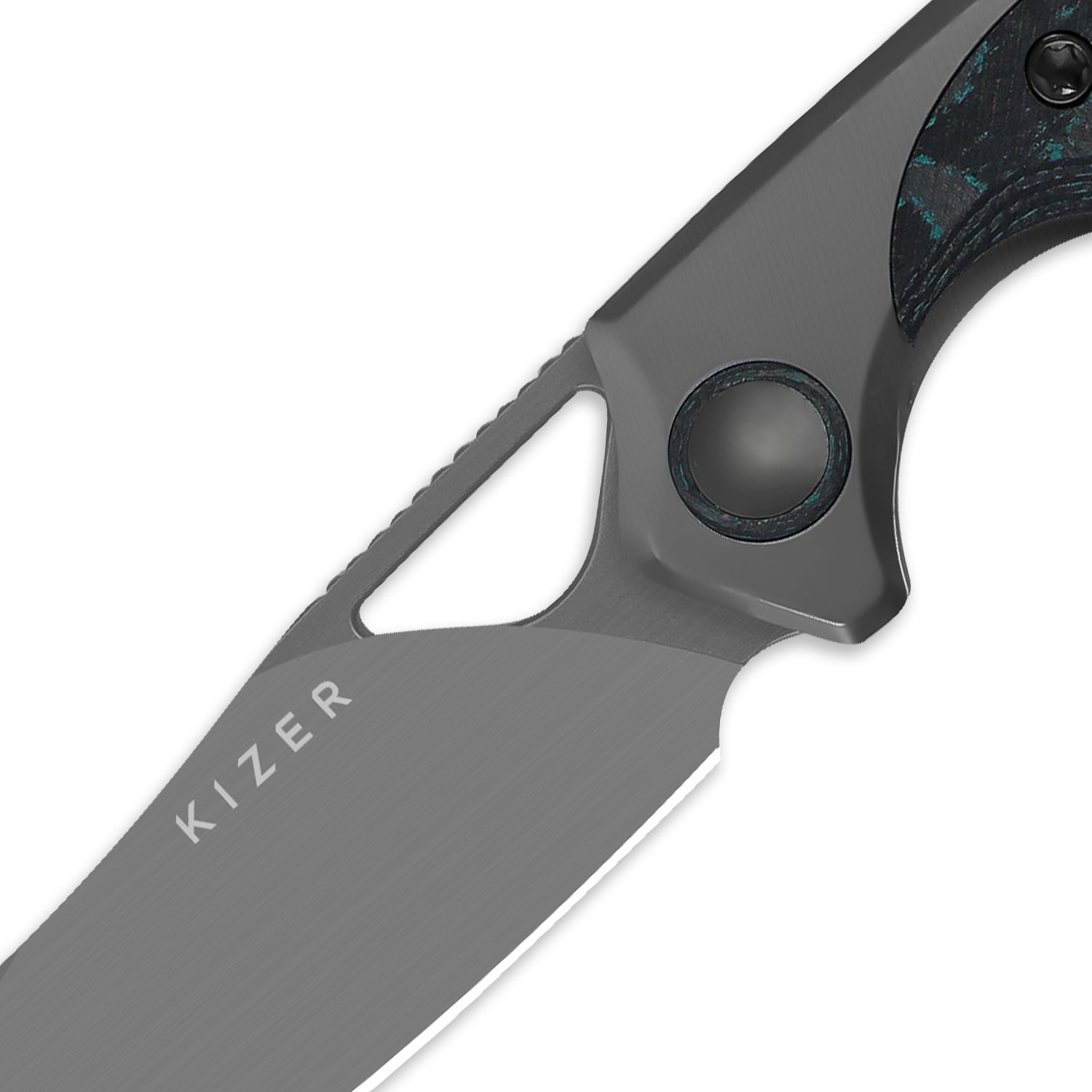 Ara | S45VN | Titanium & Camo Carbon Brittany Blue | KizerB™ 3729A2