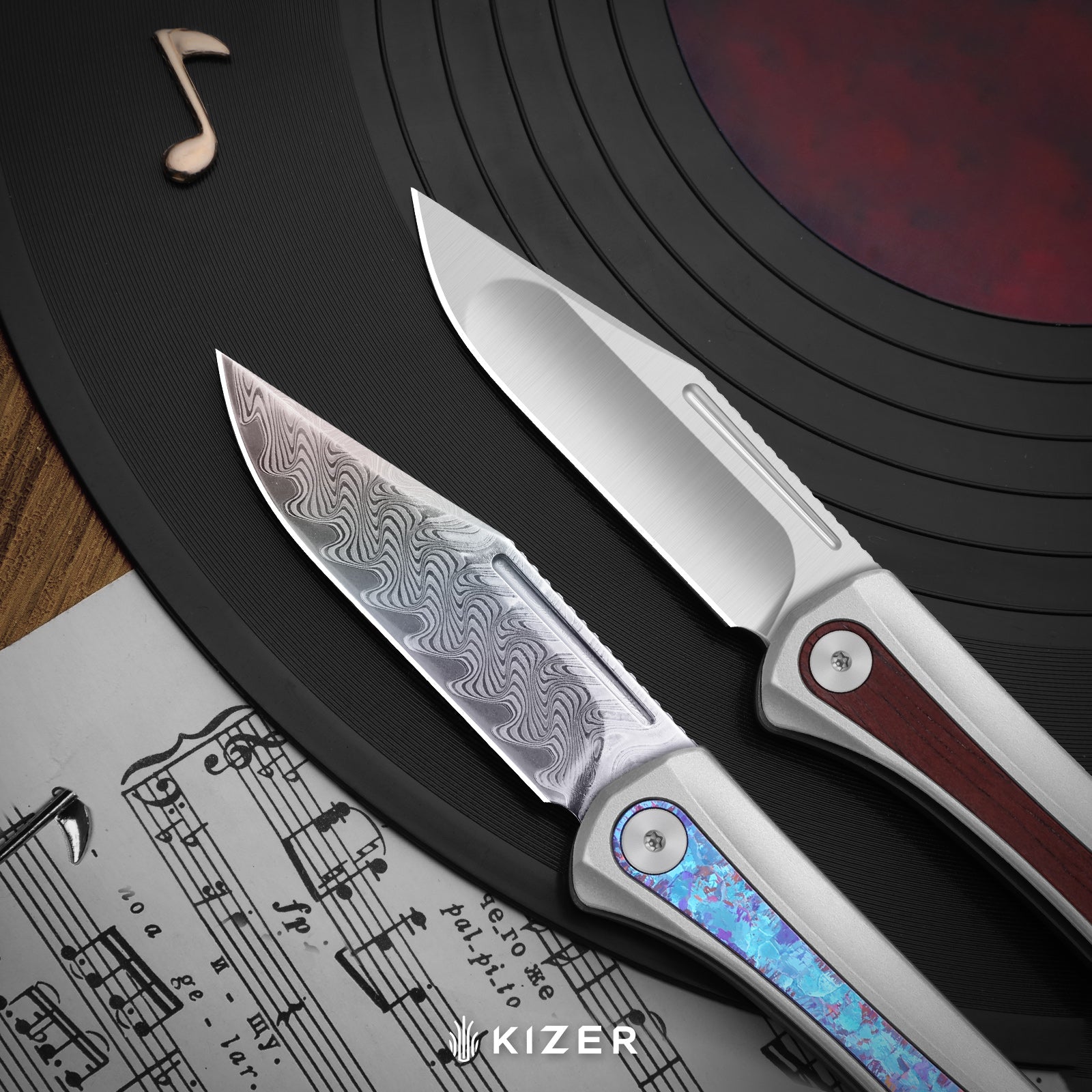 Melody | S35VN | Compound Grind | Aluminum & Panama Rosewood KizerB™ 3732A2