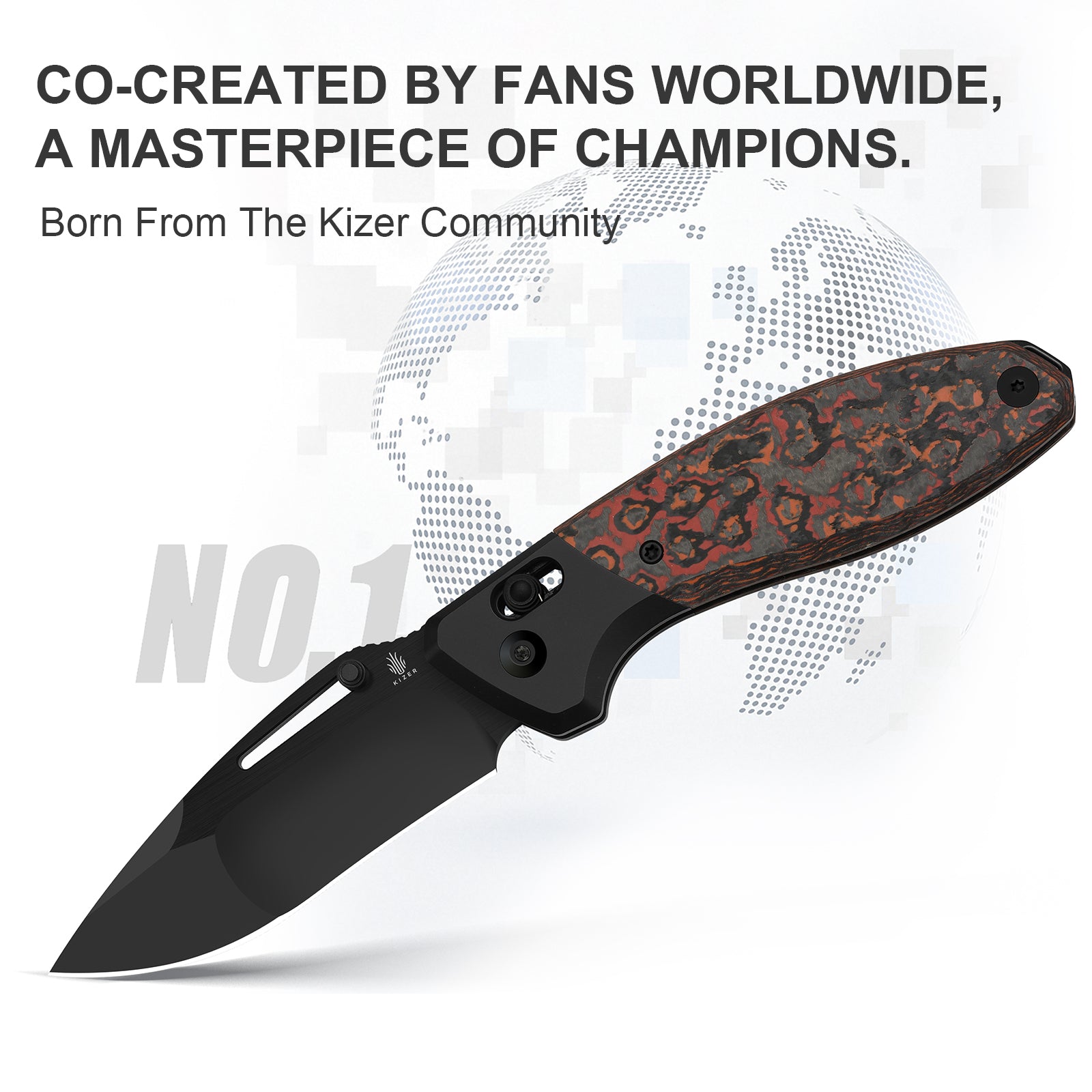 Bulli | S45VN | Titanium & Fat Carbon | KizerB™ 3695A3
