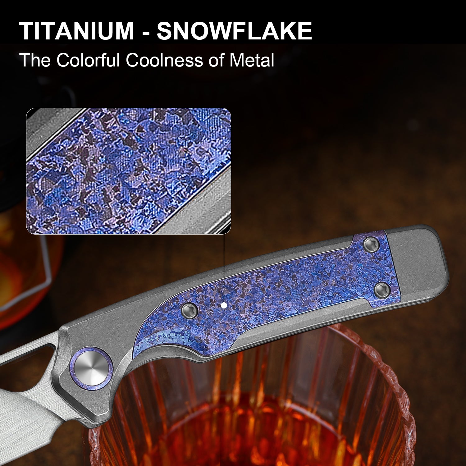 Ara | S45VN | Titanium & Purple Snowflake Titanium | KizerB™ 3729A3