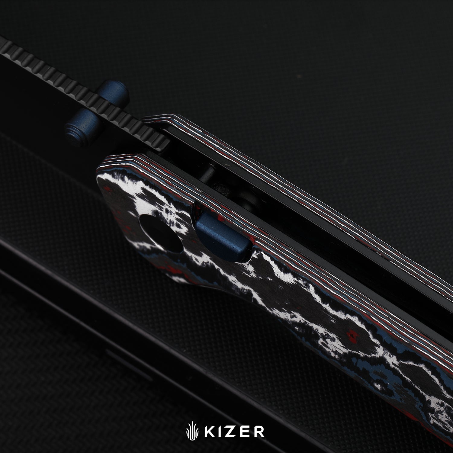 Madrac | Kizer Button Liner Lock™ | Aluminum | S45VN + Hollow Grind | KizerB™ 3693A2