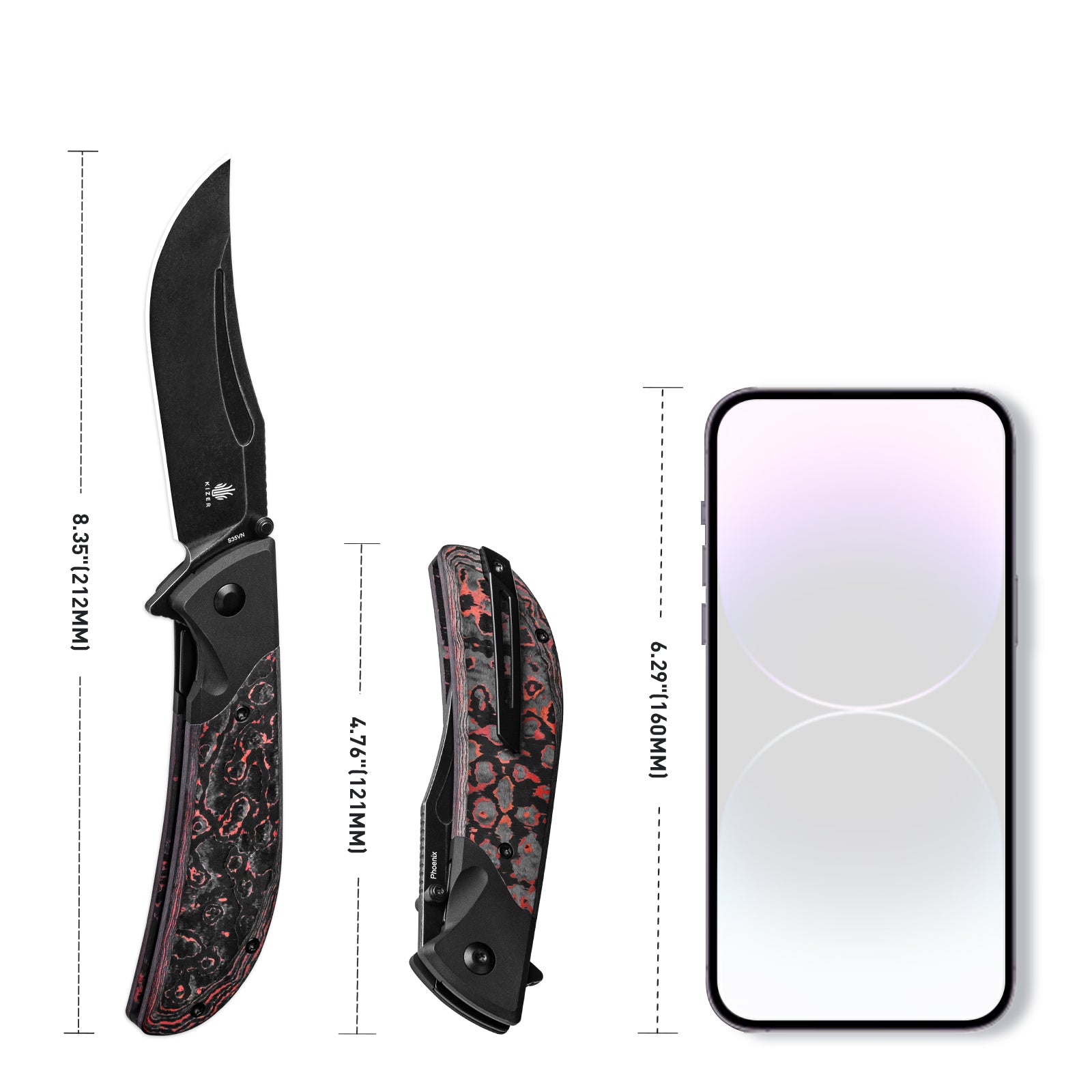 Phoenix | S35VN | Fatcarbon+Aluminium | KizerB™ 4647A1