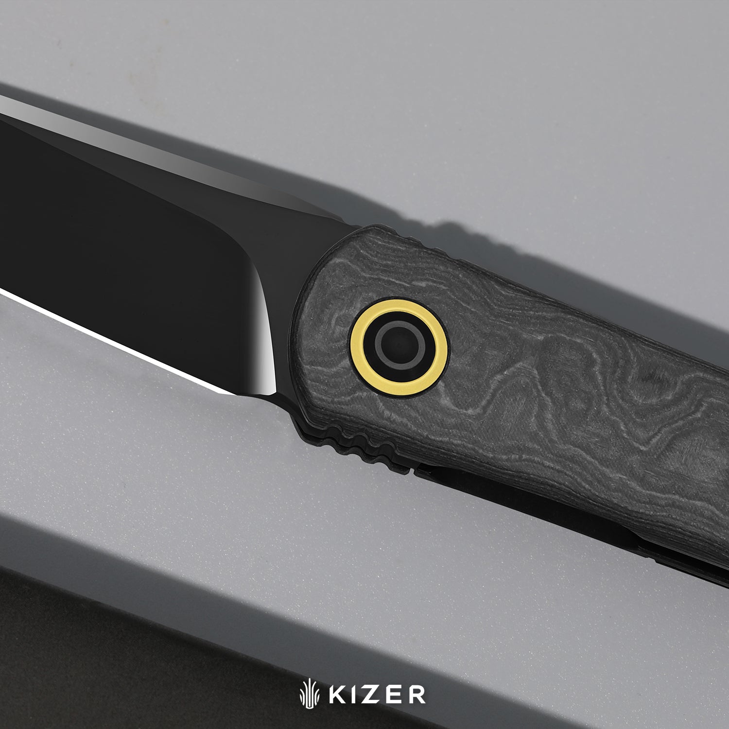 Feist 3 | CPM S90V + Polished DLC Ultra | Titanium (Matte DLC Ultra) & KizerNova™ Quartz | Hawkbill | KizerX™ 3499.3A8