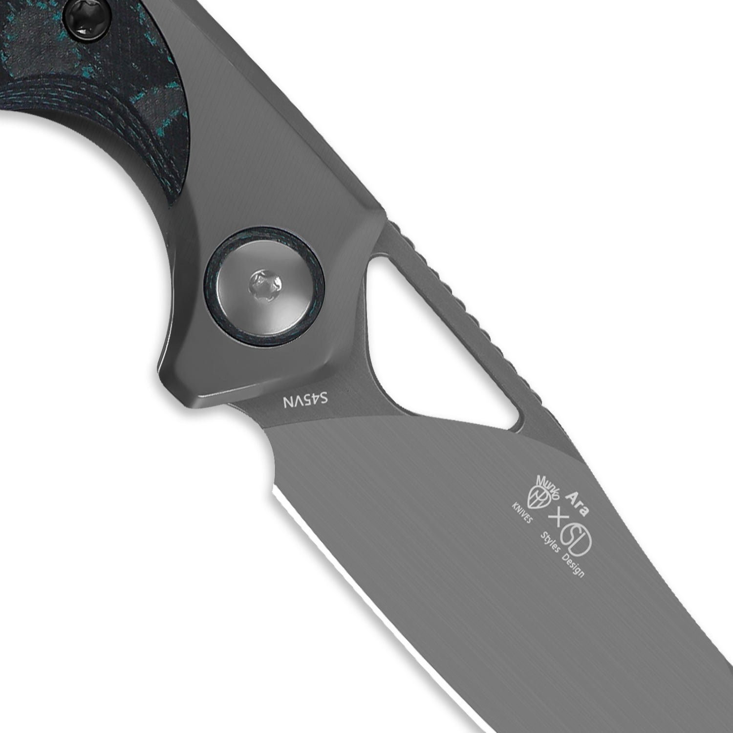 Ara | S45VN | Titanium & Camo Carbon Brittany Blue | KizerB™ 3729A2