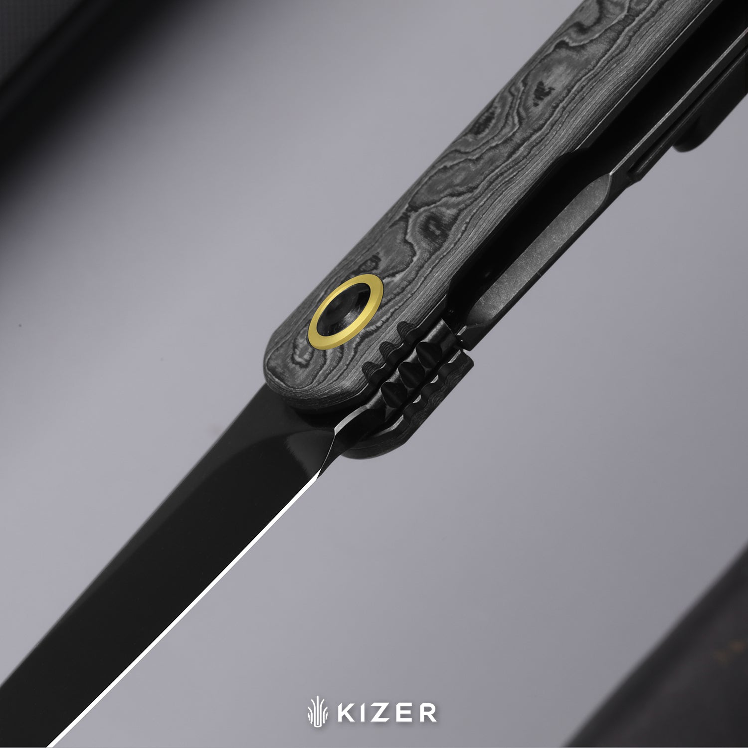 Feist 3 | CPM S90V + Polished DLC Ultra | Titanium (Matte DLC Ultra) & KizerNova™ Quartz | Hawkbill | KizerX™ 3499.3A8