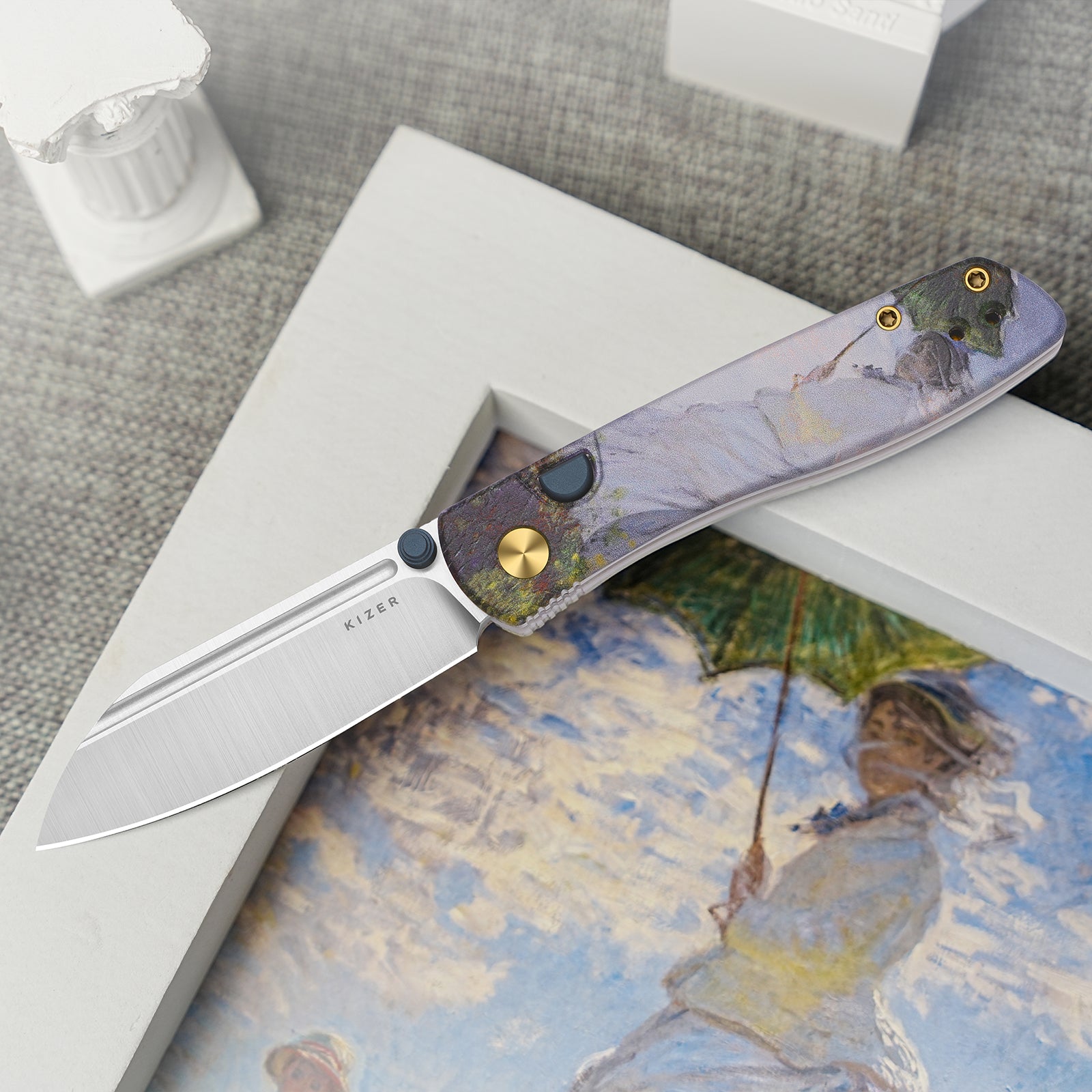 Renissance | Kizer Button Liner Lock™ | G10 | N690 + Satin | KizerV™ 3698A5
